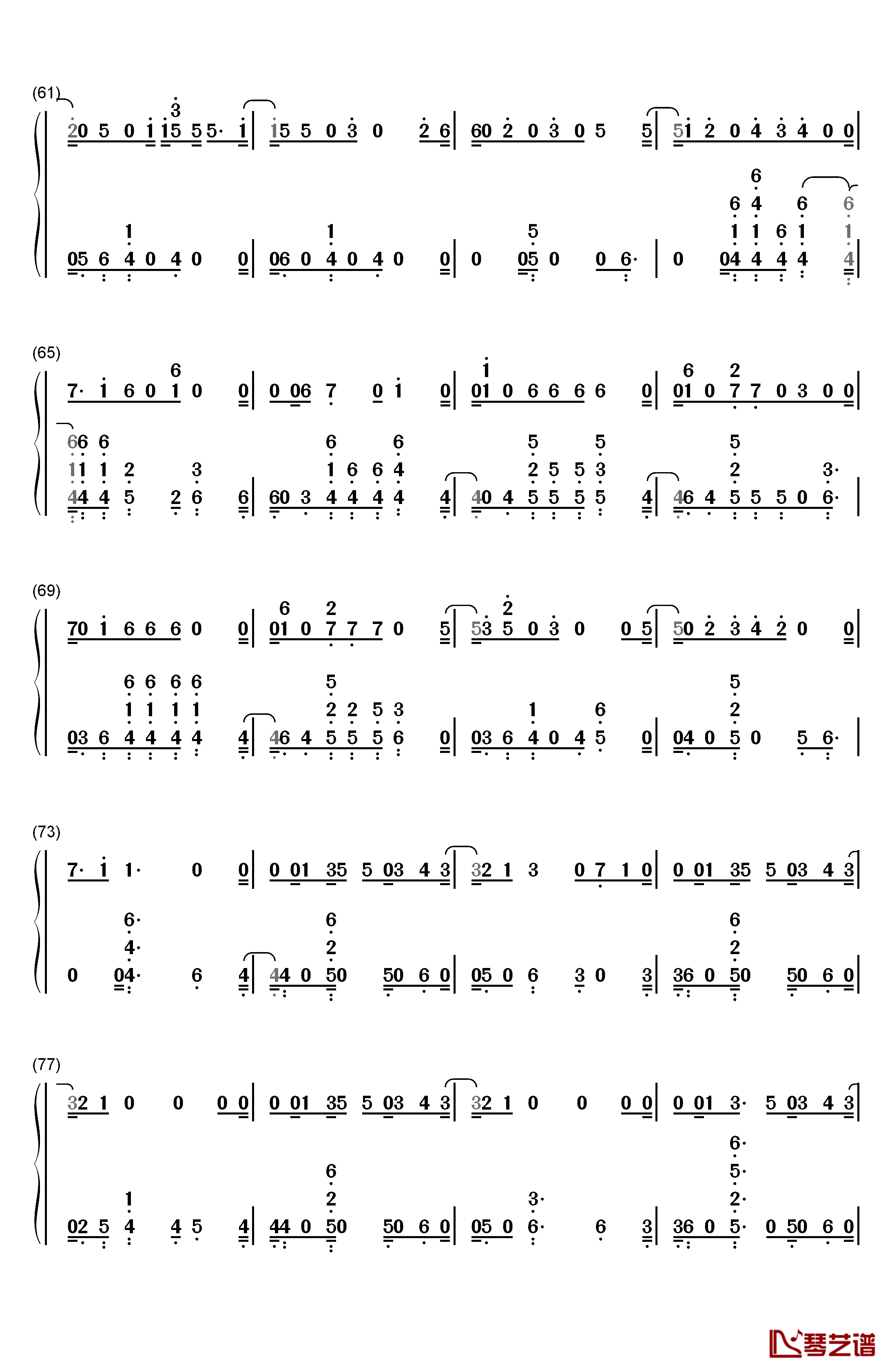 Euphoria钢琴简谱-数字双手-防弹少年团4