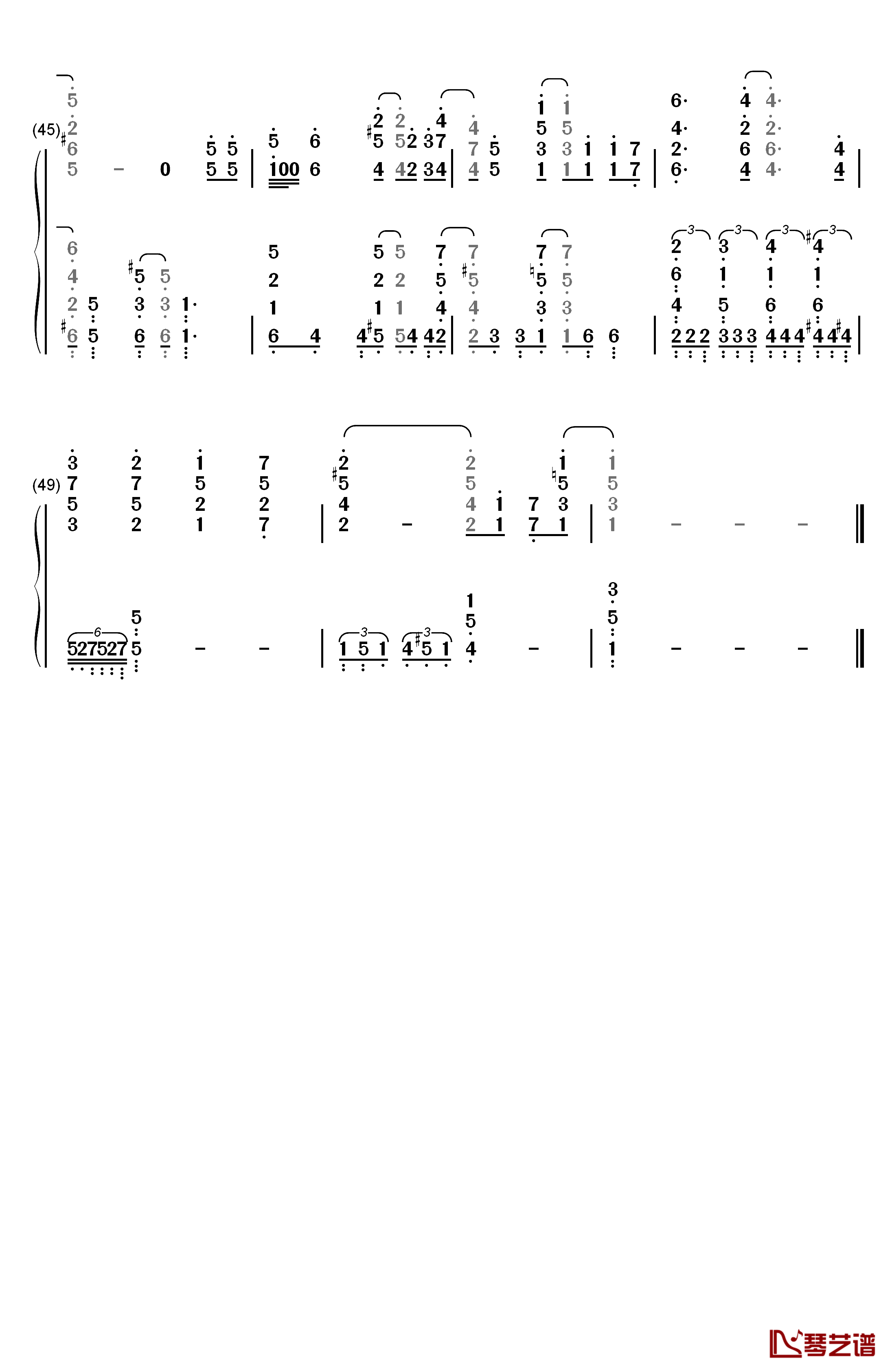 えんどろ～る钢琴简谱-数字双手-勇者Party4