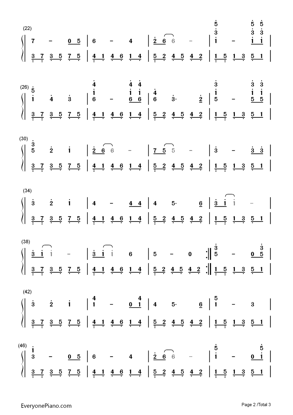 Try to Remember钢琴简谱-数字双手-The Brothers Four2