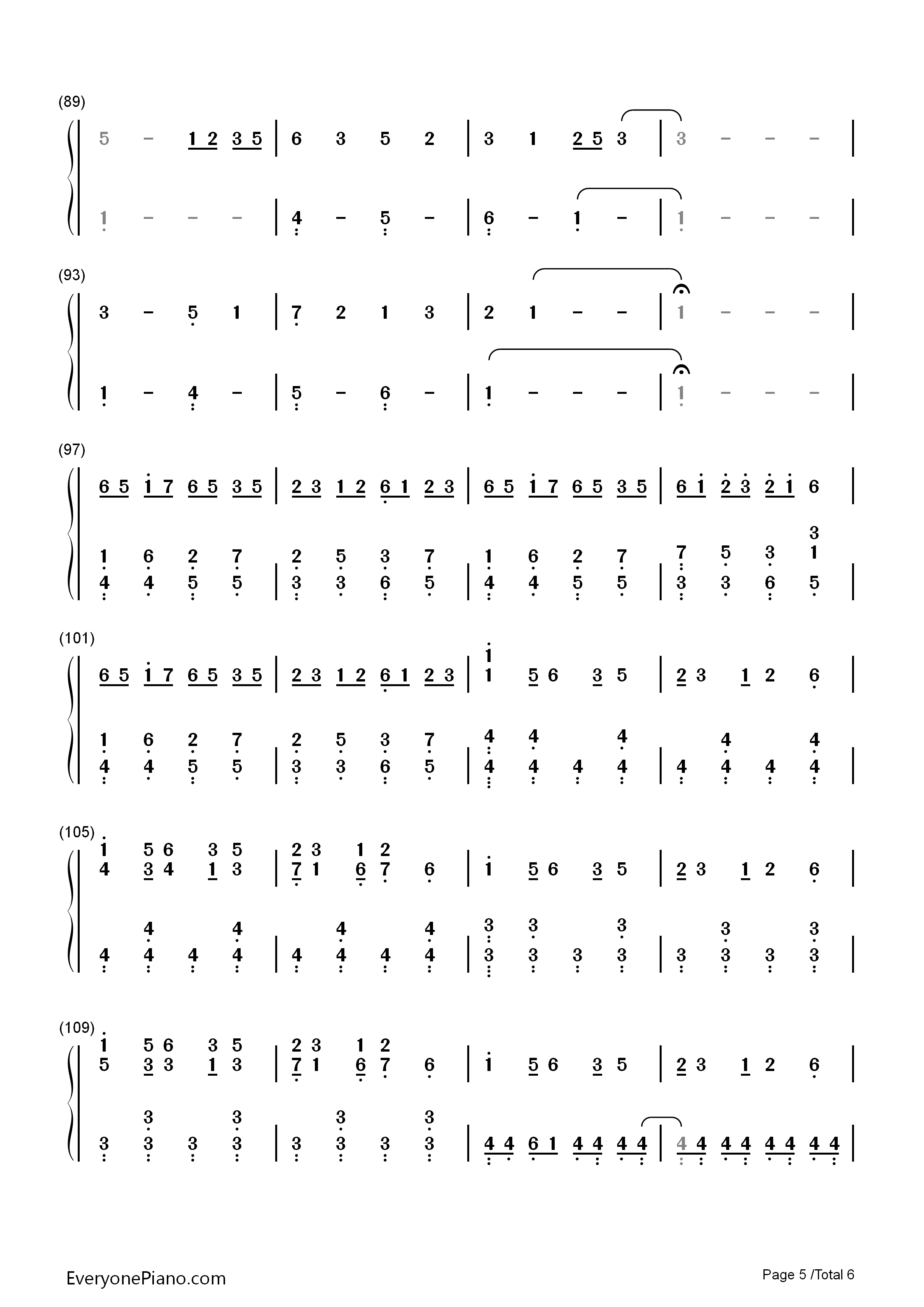 三葉のテーマ钢琴简谱-RADWIMPS演唱5