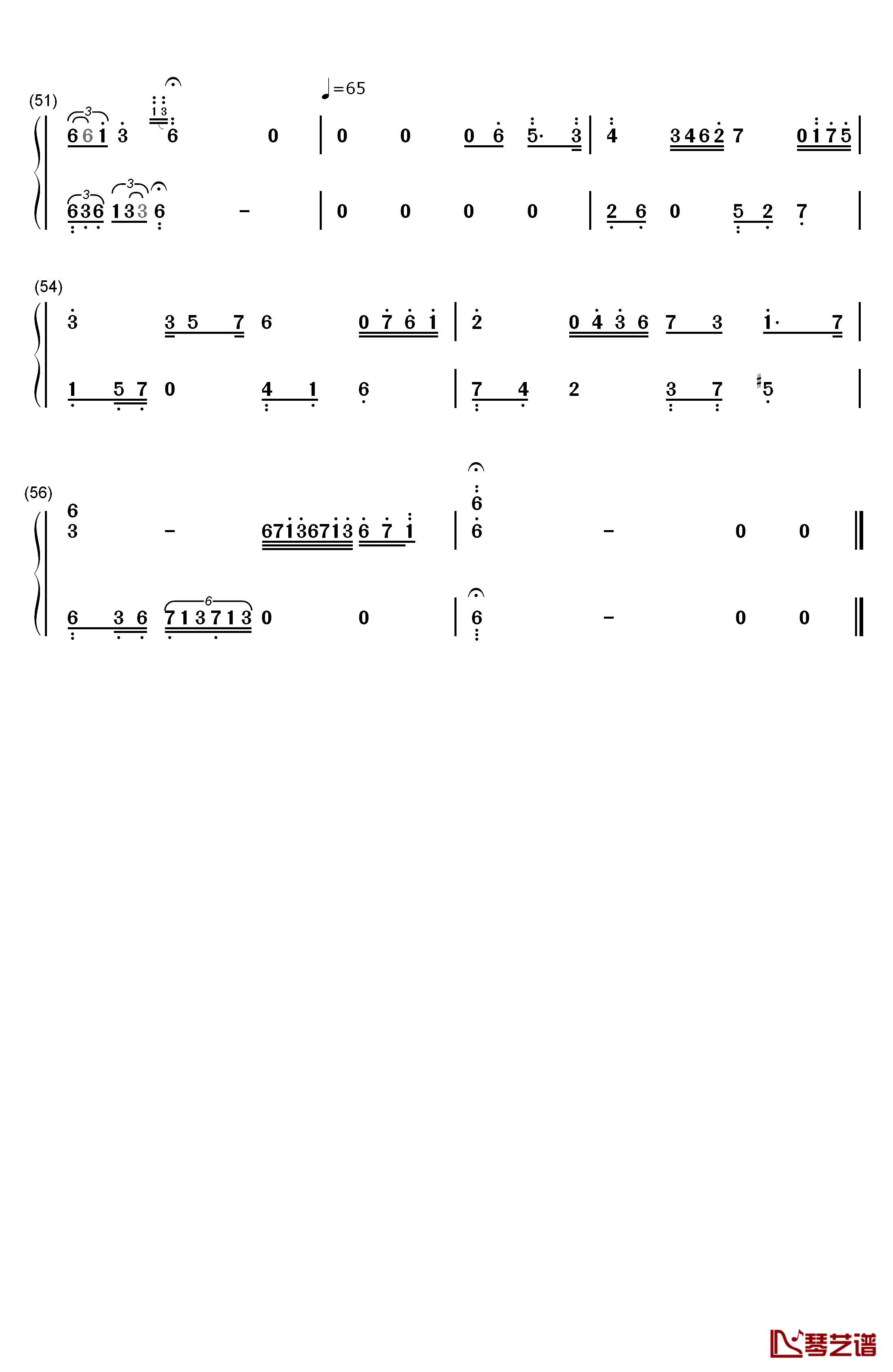 隐形的思念钢琴简谱-数字双手-石进4