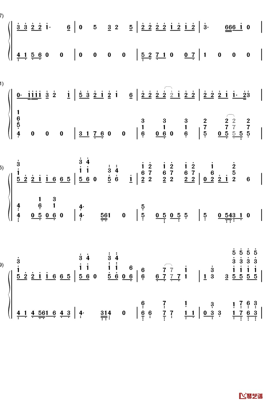 Moonlight钢琴简谱-数字双手-EXO2