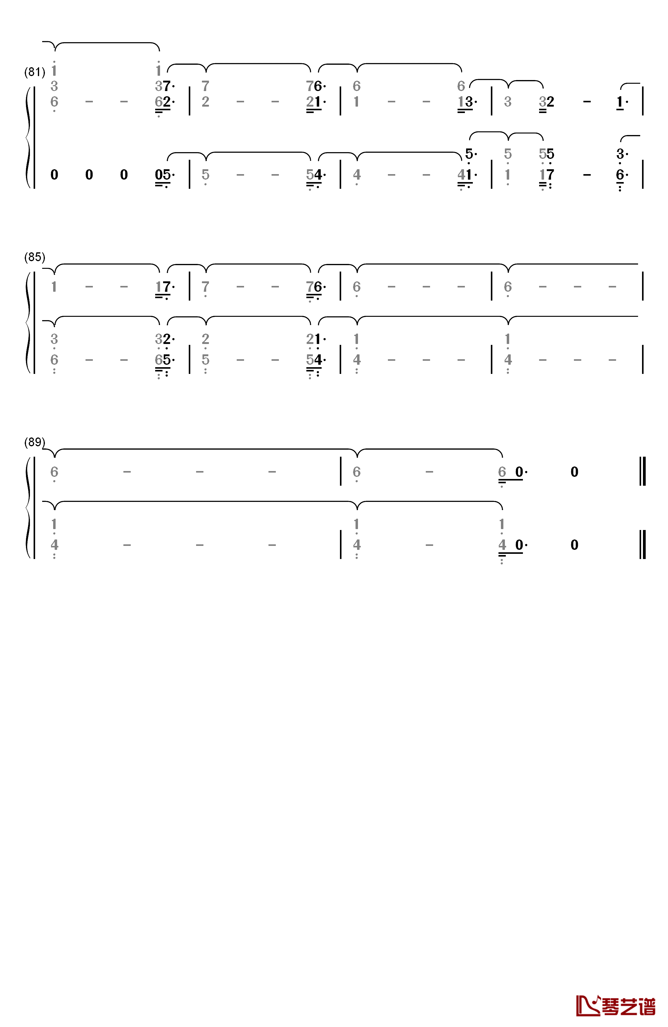 Ashes钢琴简谱-数字双手-Céline Dion6