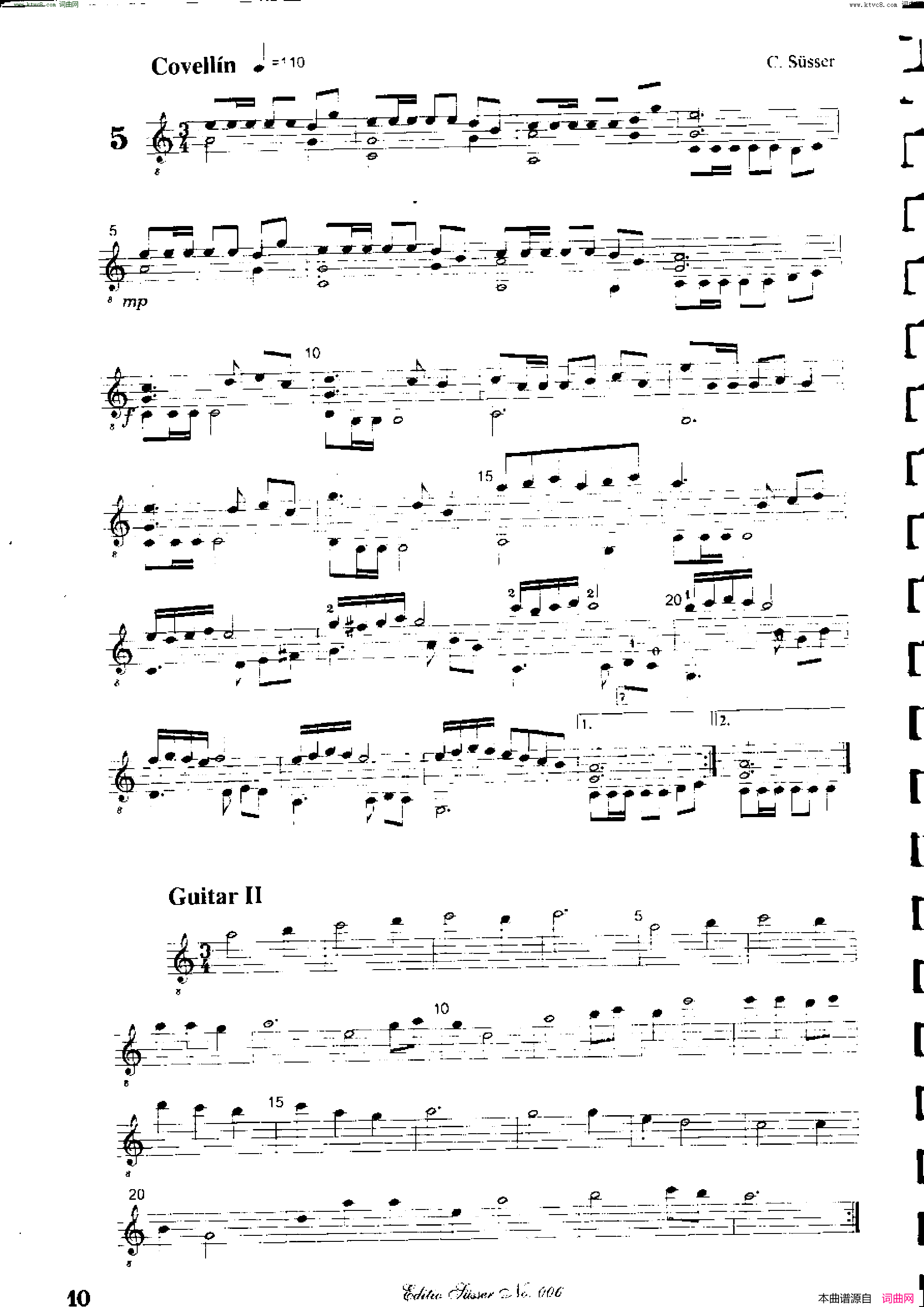 Classical guitar－Susser Ctibor_No 6, Fantazie ze sveta mineralu简谱1