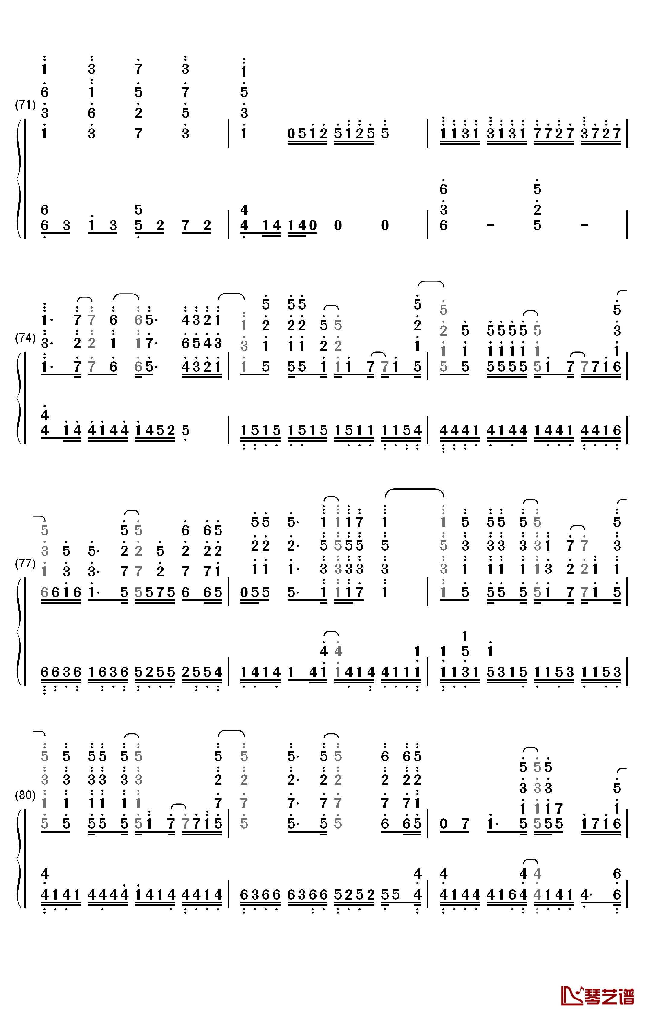 World End钢琴简谱-数字双手-FLOW7