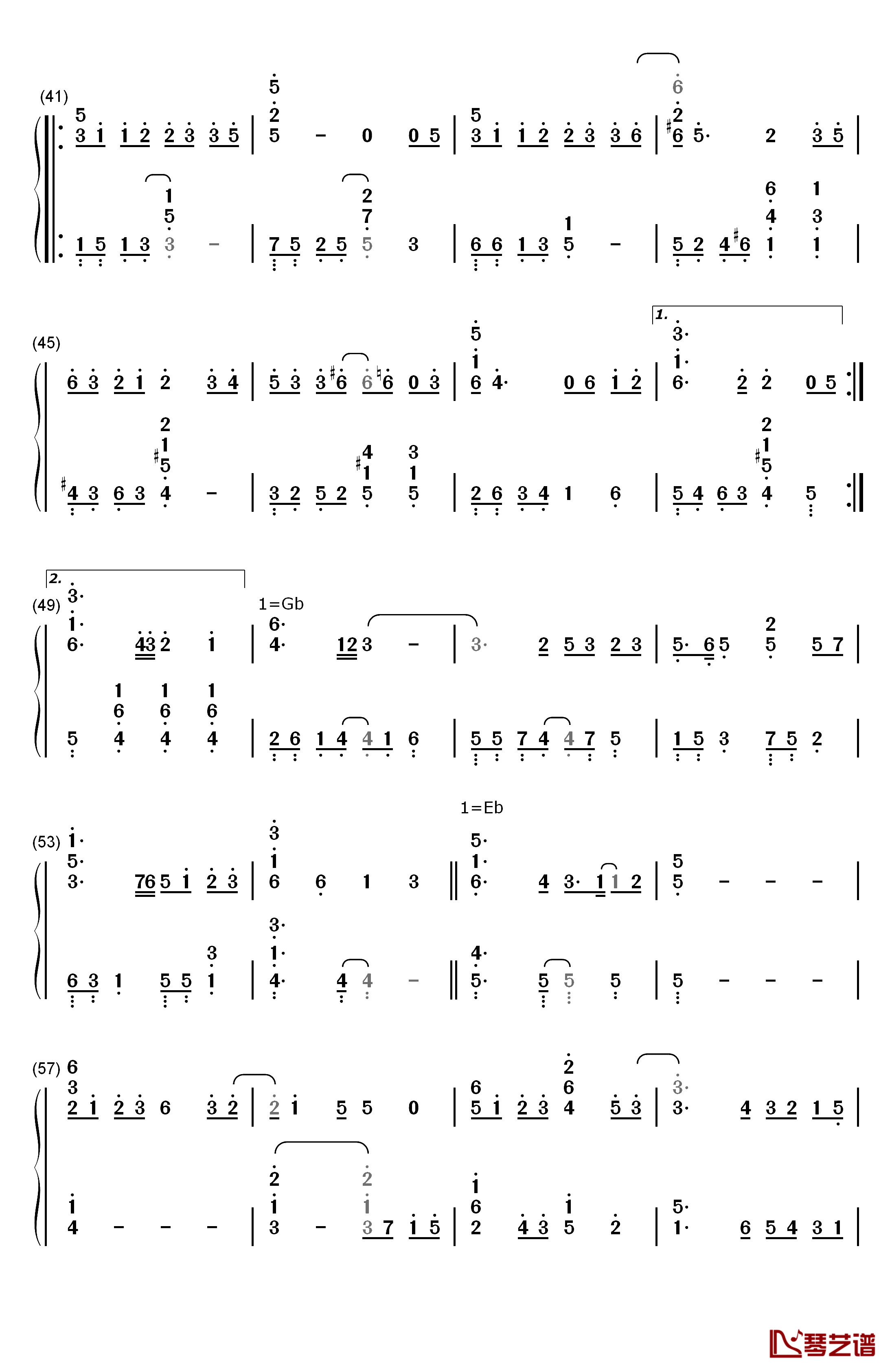 浮生未歇钢琴简谱-数字双手-HITA 音频怪物3