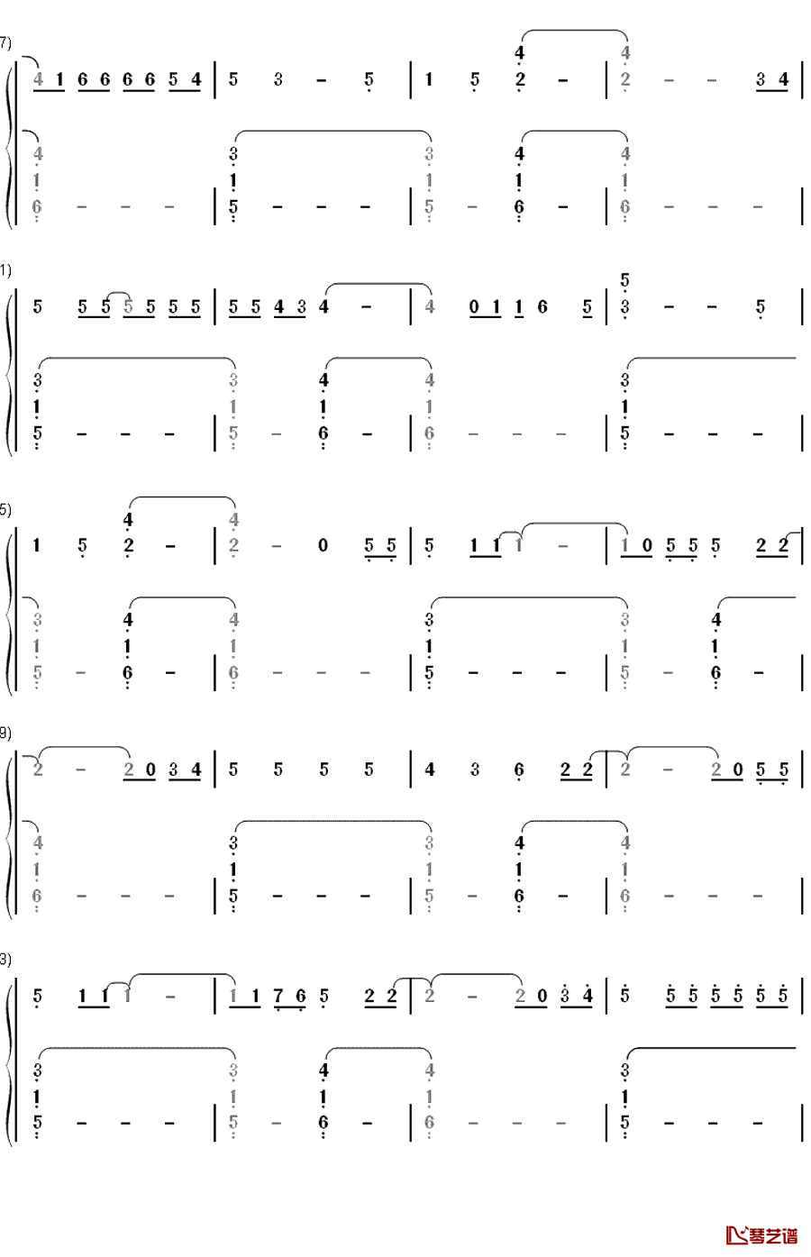 Carry On钢琴简谱-数字双手-Fun.4