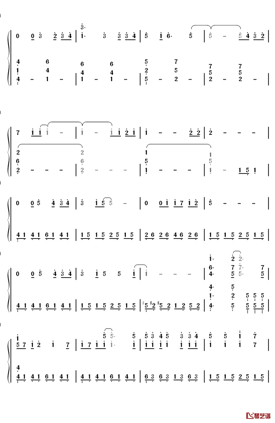 ビードロ模様钢琴简谱-数字双手-やなぎなぎ2