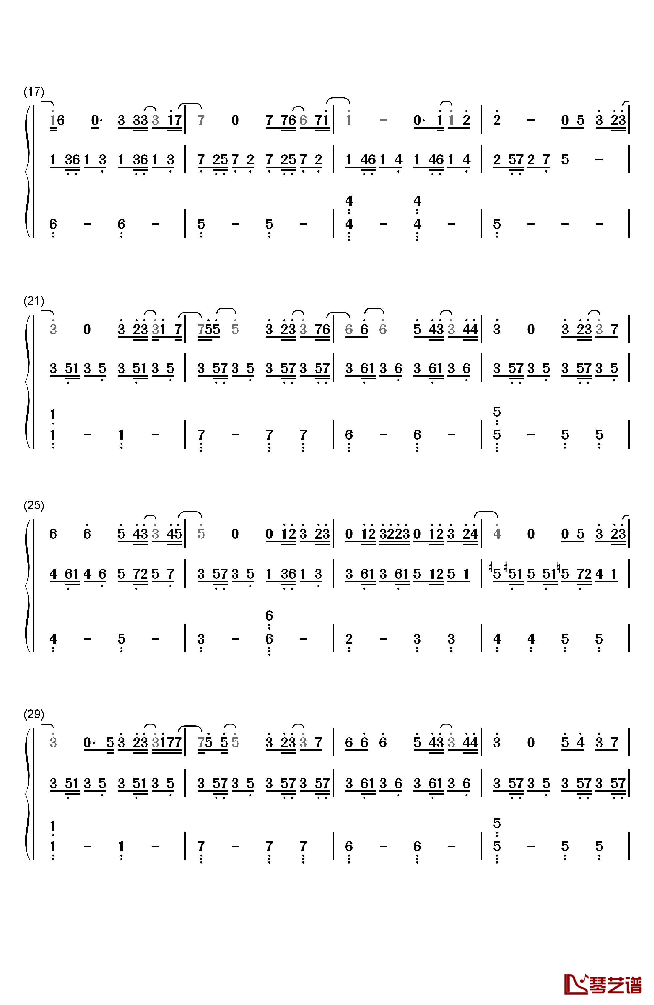 可惜没如果钢琴简谱-数字双手-林俊杰2