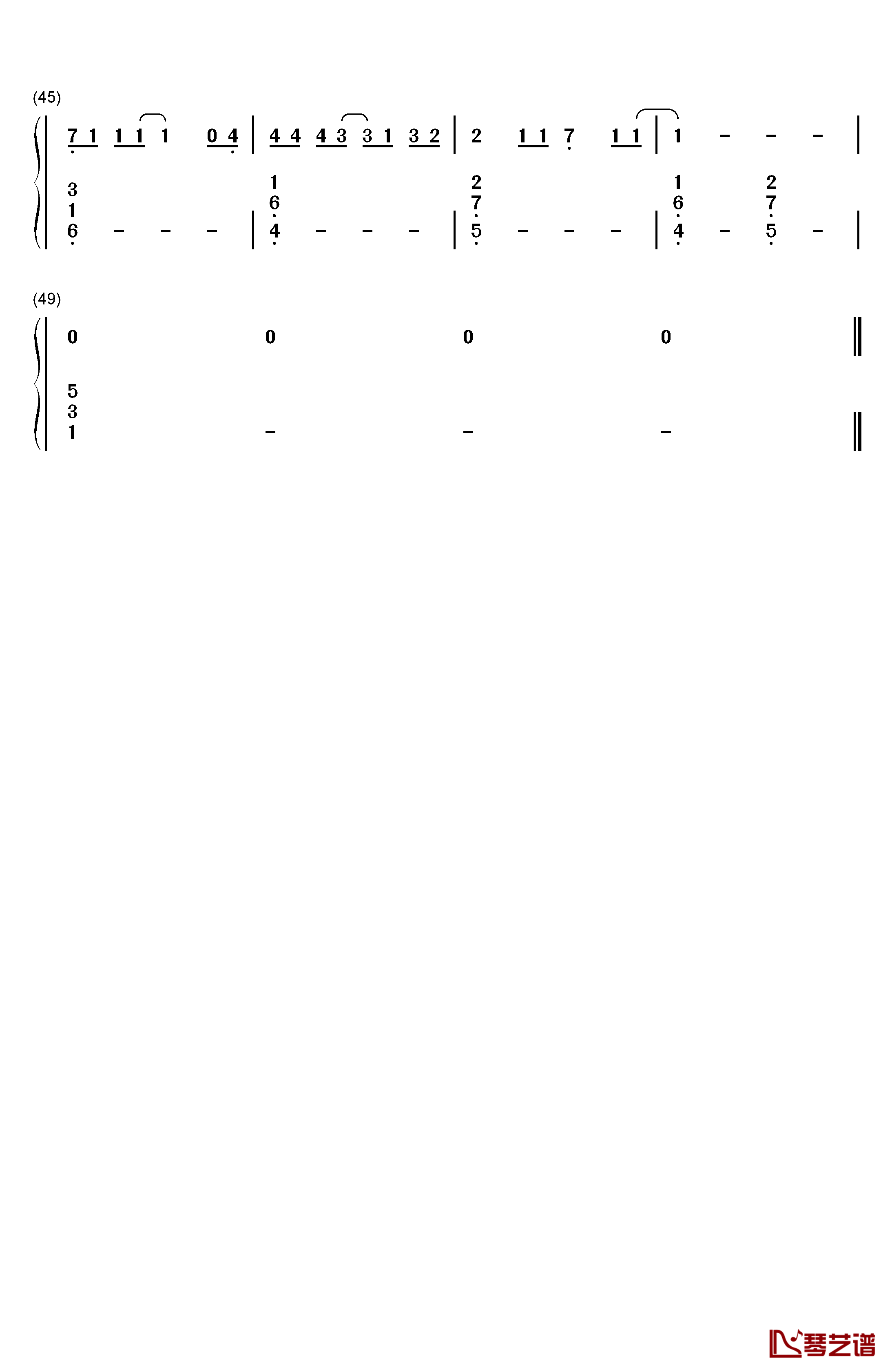 君のままで钢琴简谱-数字双手-azusa3