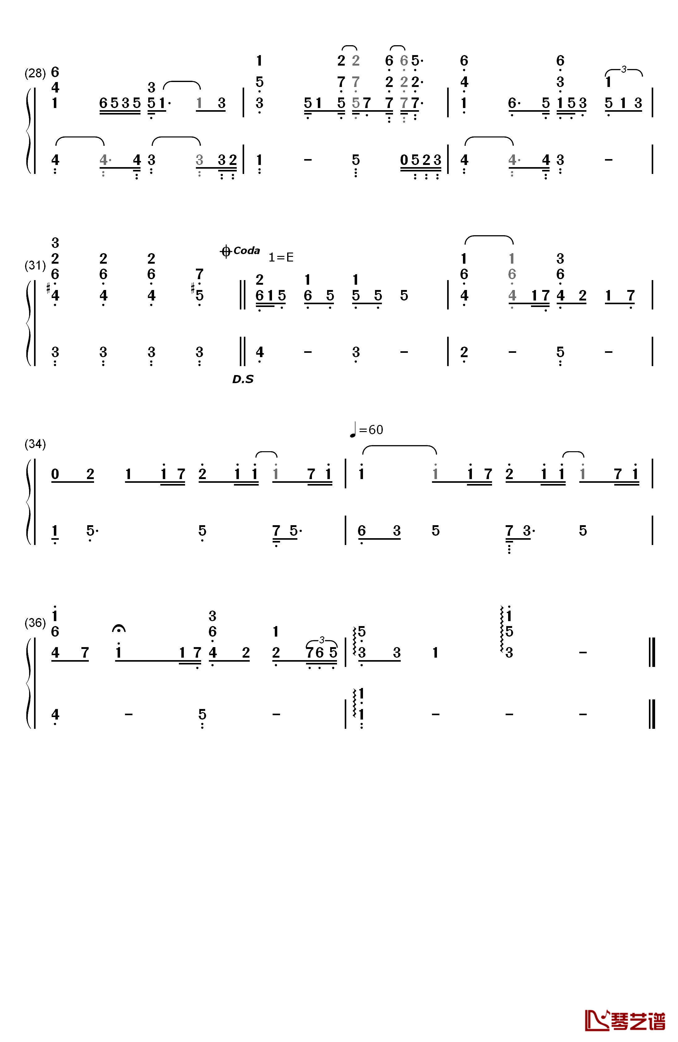 Hero钢琴简谱-数字双手-Mariah Carey  玛莉亚·凯莉3