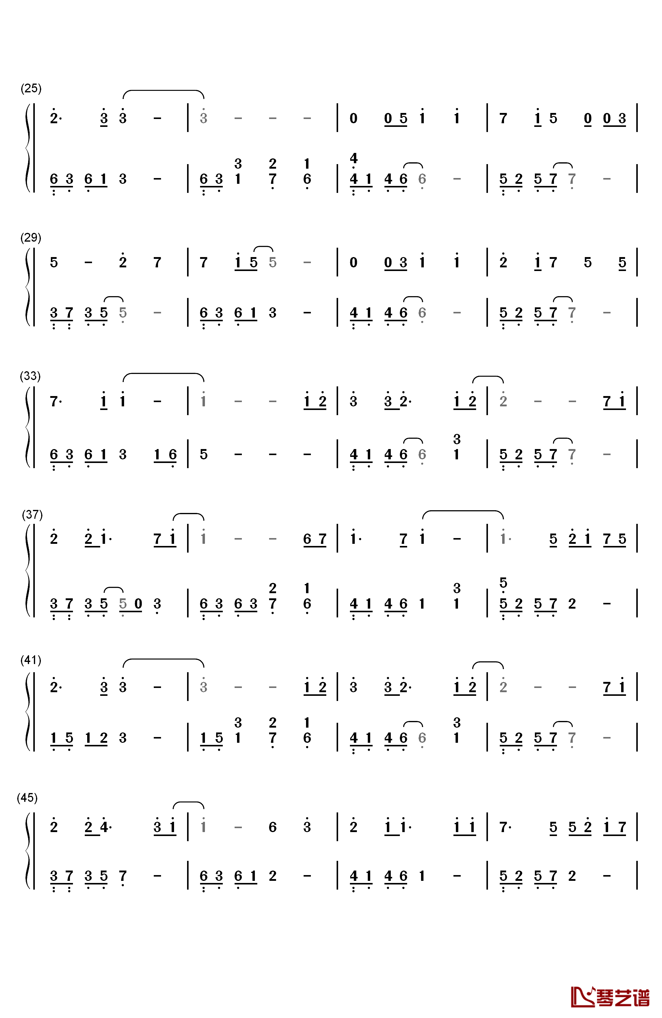 Letter song钢琴简谱-数字双手-Doriko2