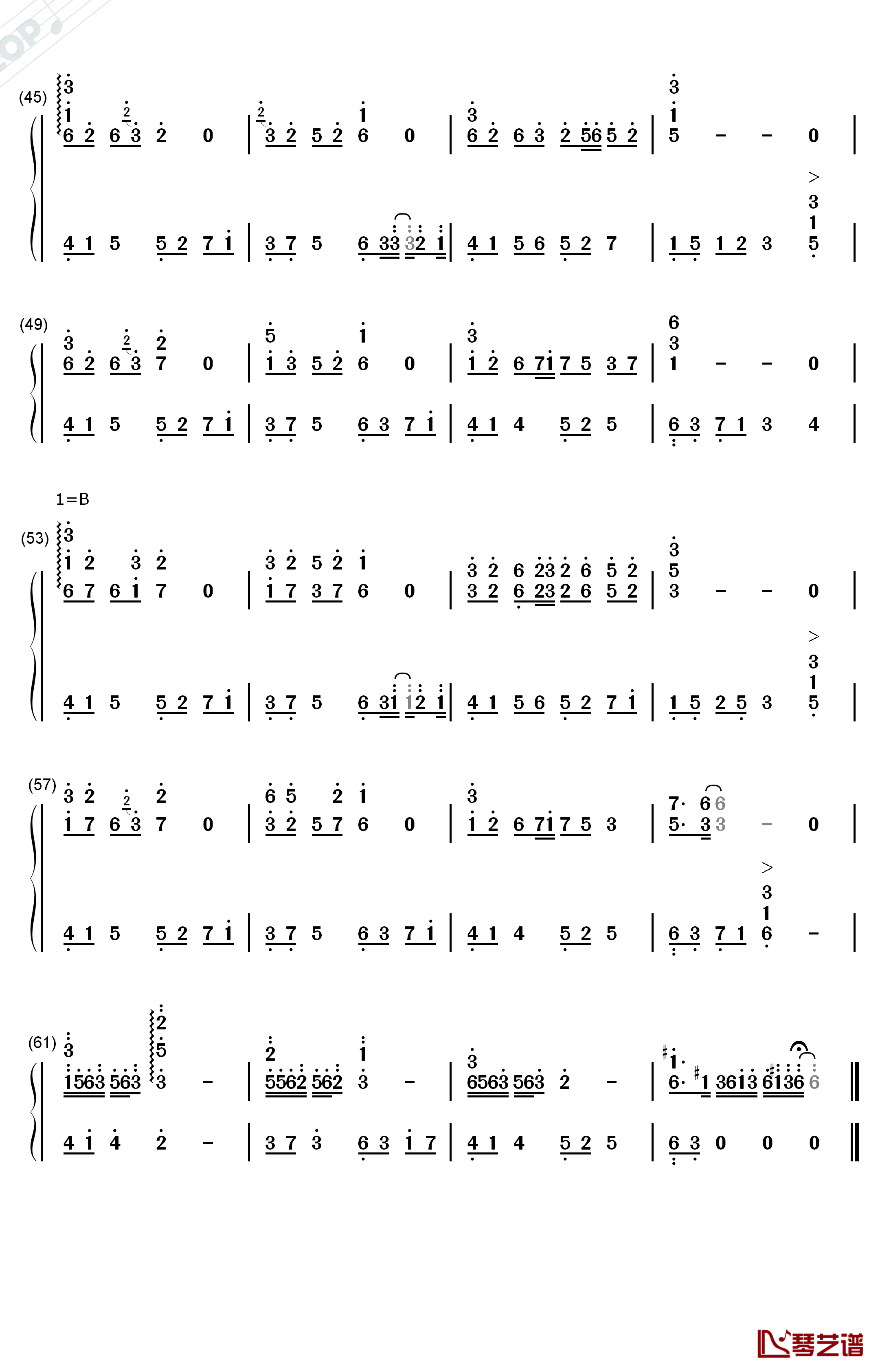 盛世回首钢琴简谱-数字双手-Mario 慕寒3