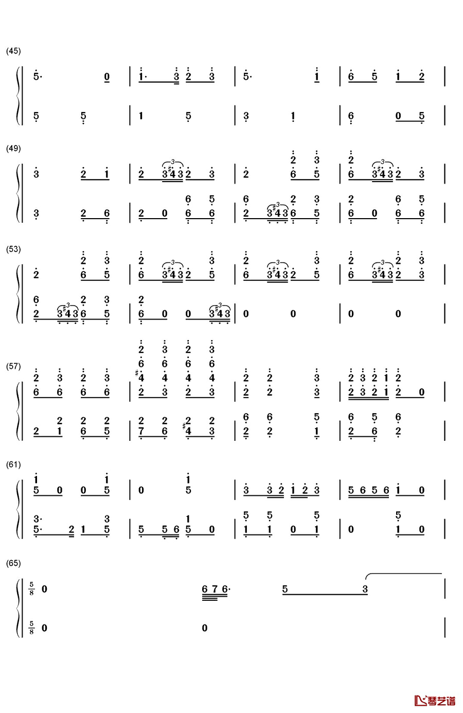 春节序曲钢琴简谱-数字双手-李焕之3