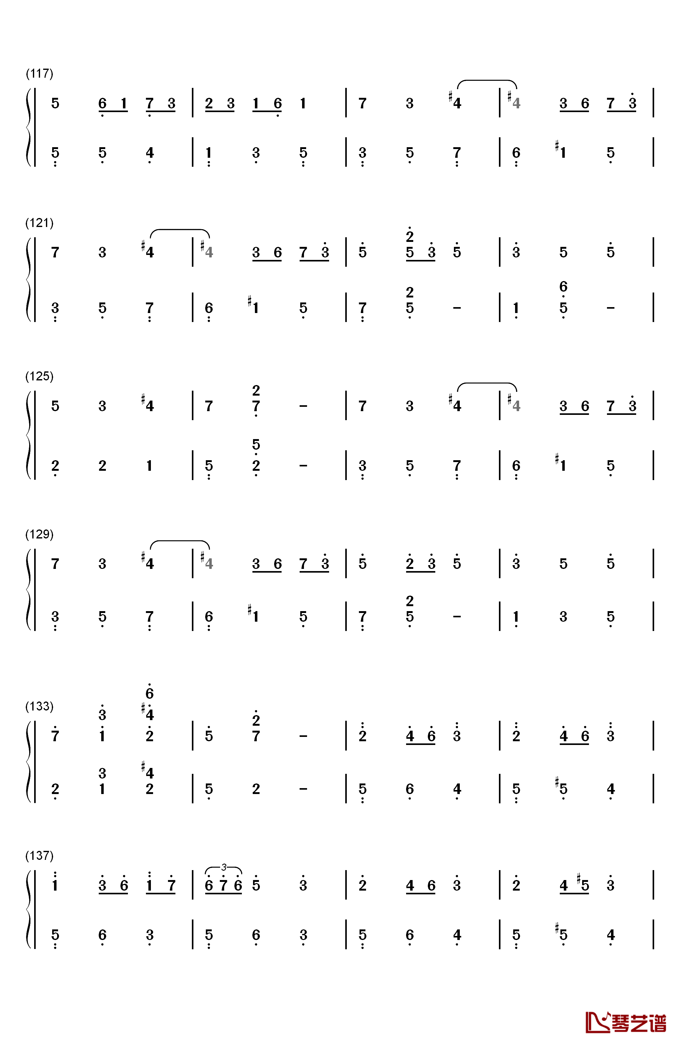 浪漫圆舞曲钢琴简谱-数字双手-德奥达·德·塞弗拉克6