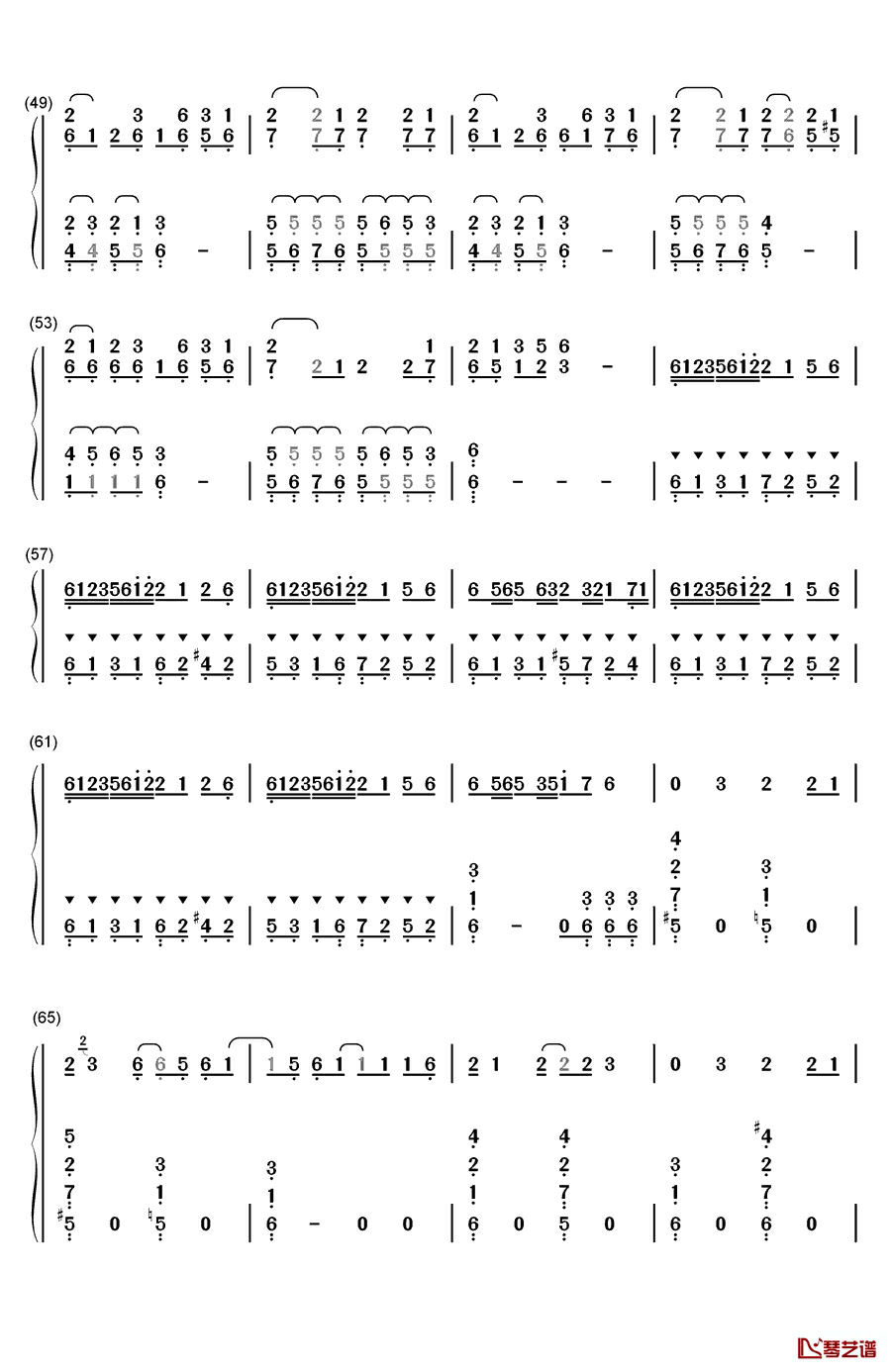权御天下钢琴简谱-数字双手-洛天依4