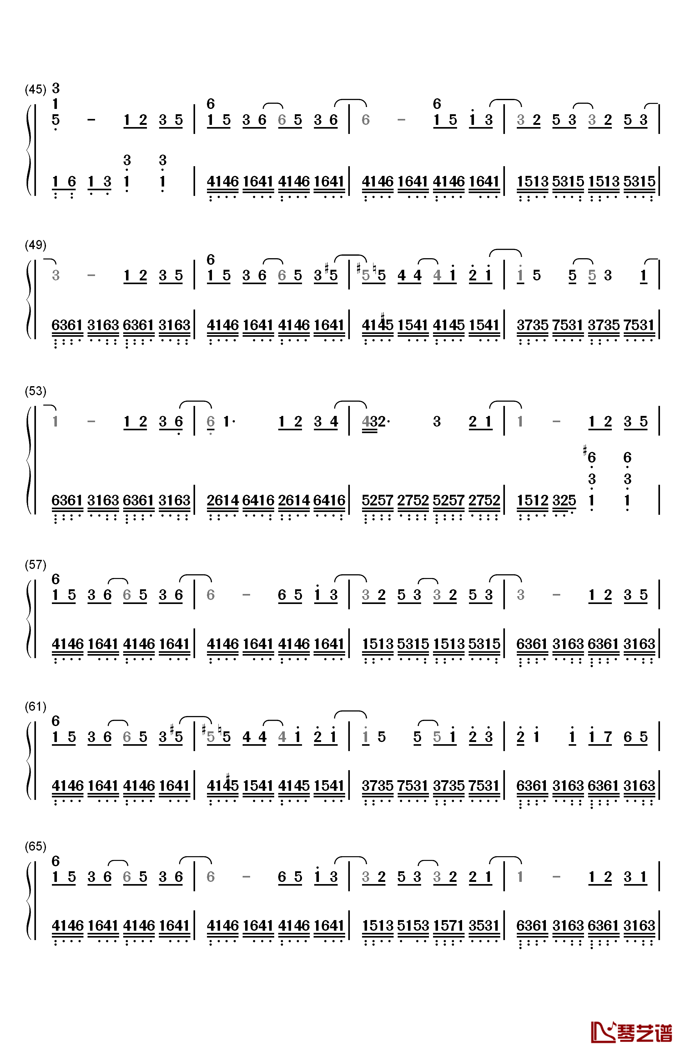 水星记钢琴简谱-数字双手-郭顶3