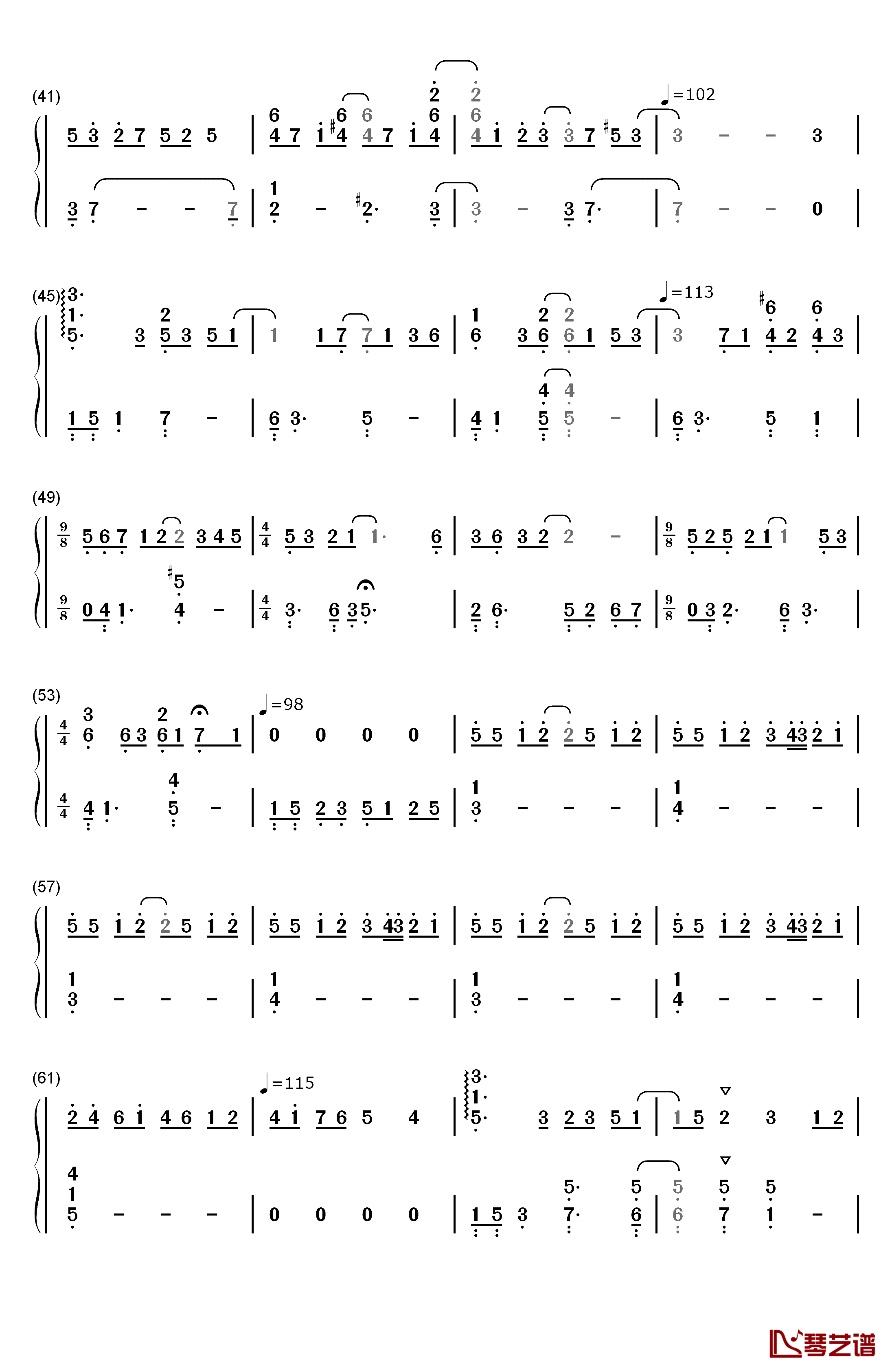 My Sweet Valentine钢琴简谱-数字双手-藤崎诗织3