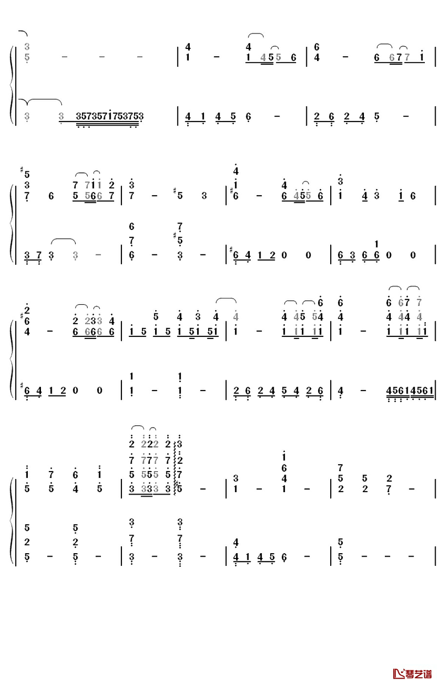 信仰は儚き人间の为に钢琴简谱-数字双手-东方风神录4