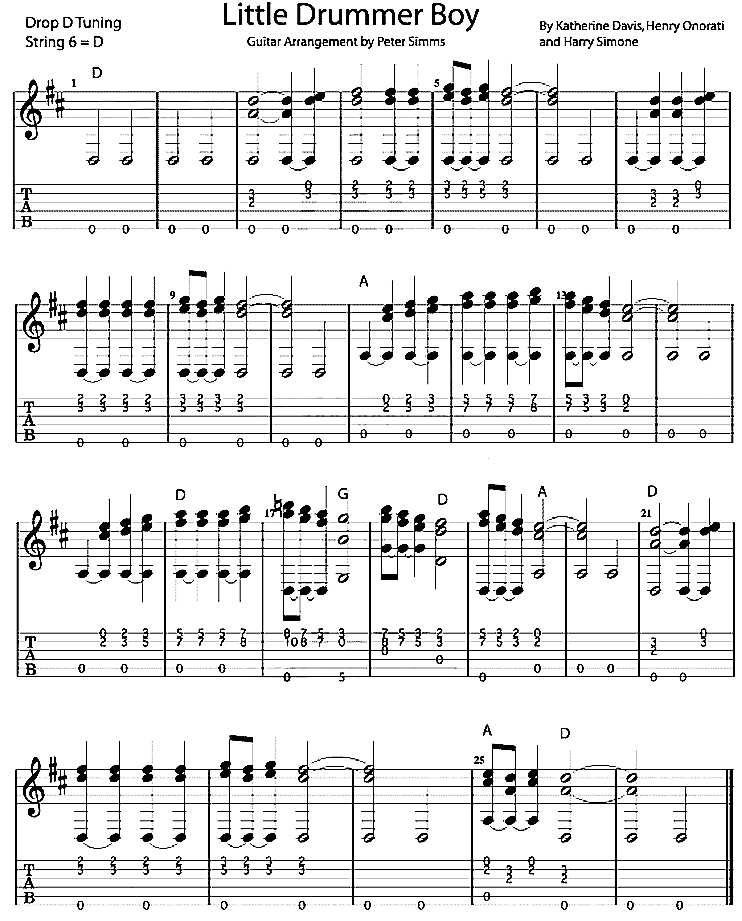 LittleDrummerBoy独奏曲简谱1