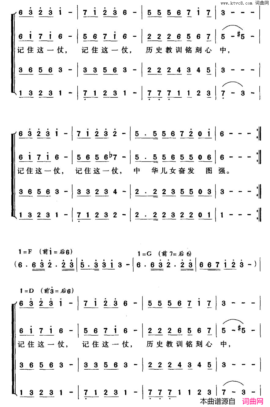 记住这一仗邓永旺词刘普群曲记住这一仗邓永旺词 刘普群曲简谱1
