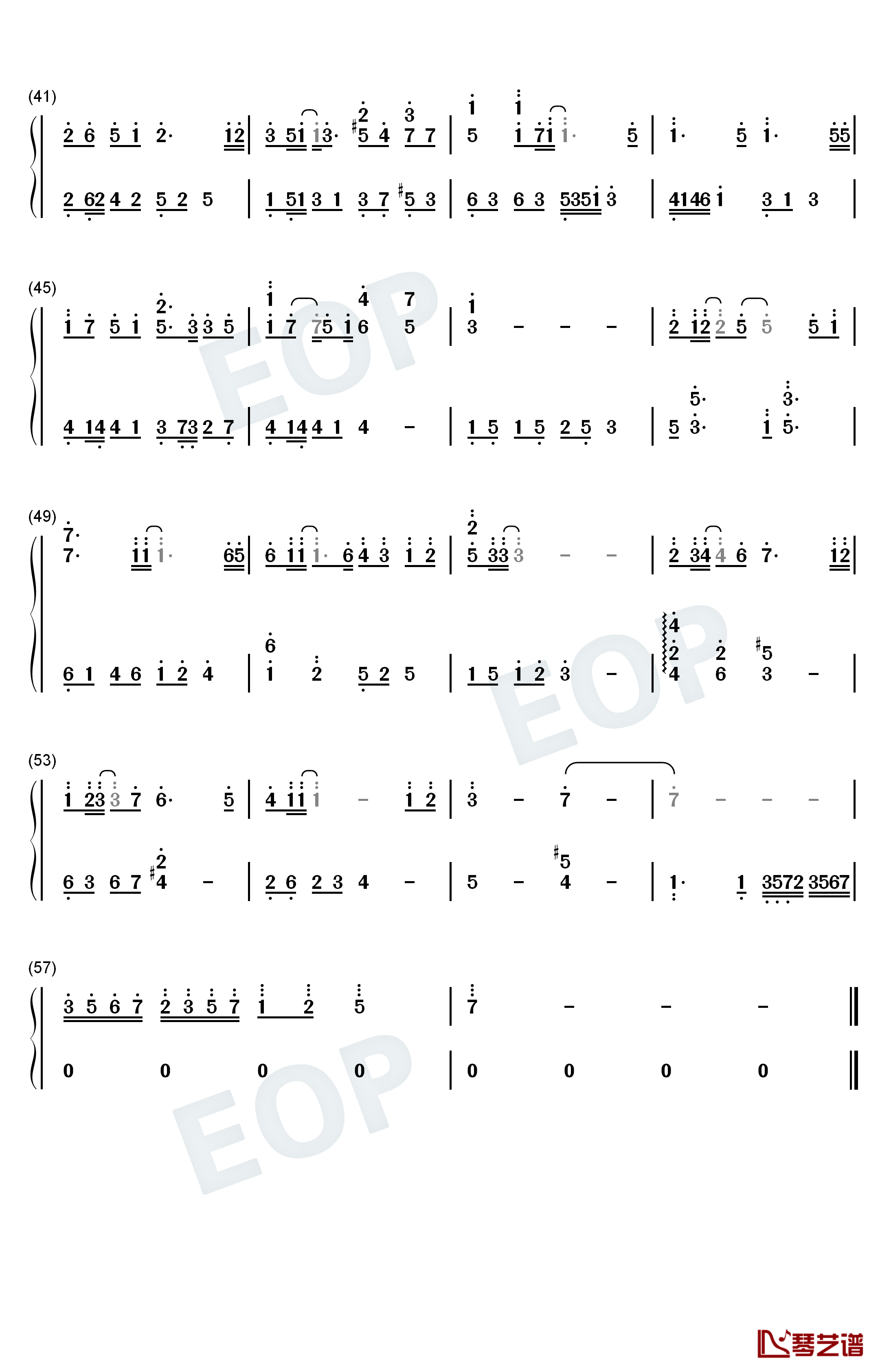 树洞钢琴简谱-数字双手-欧阳娜娜3