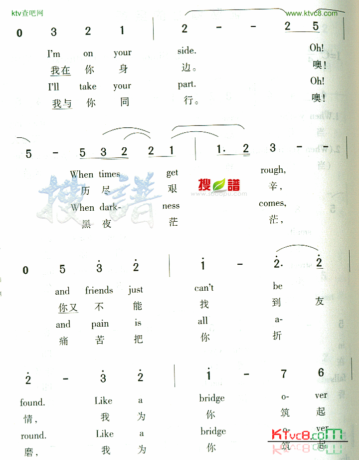 BridgeOverTroubledwater简谱1