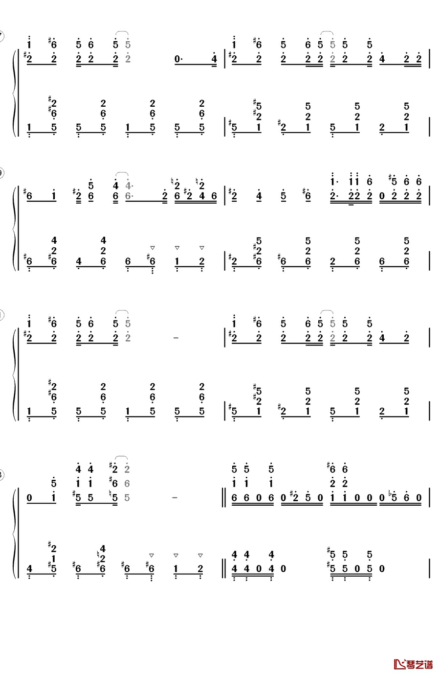一年级钢琴简谱-数字双手-陈学冬 宋佳 First Gril4
