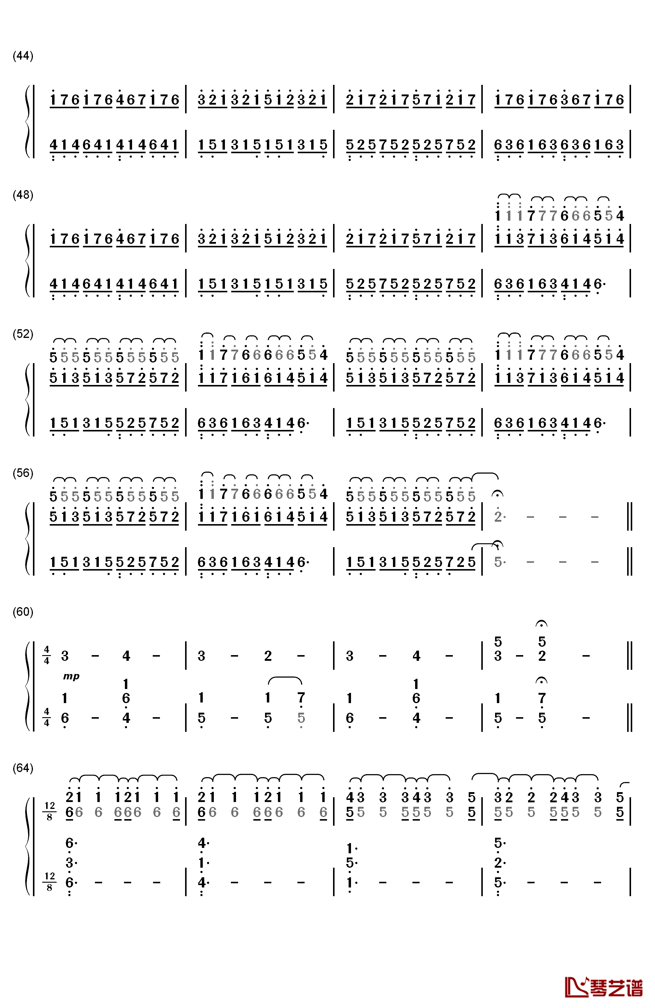 Nuvole Bianche钢琴简谱-数字双手-Ludovico Einaudi3