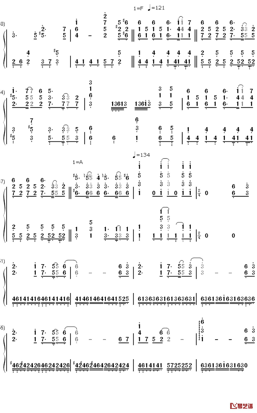 亡き王女の為のセプテット钢琴简谱-数字双手-东方Project3