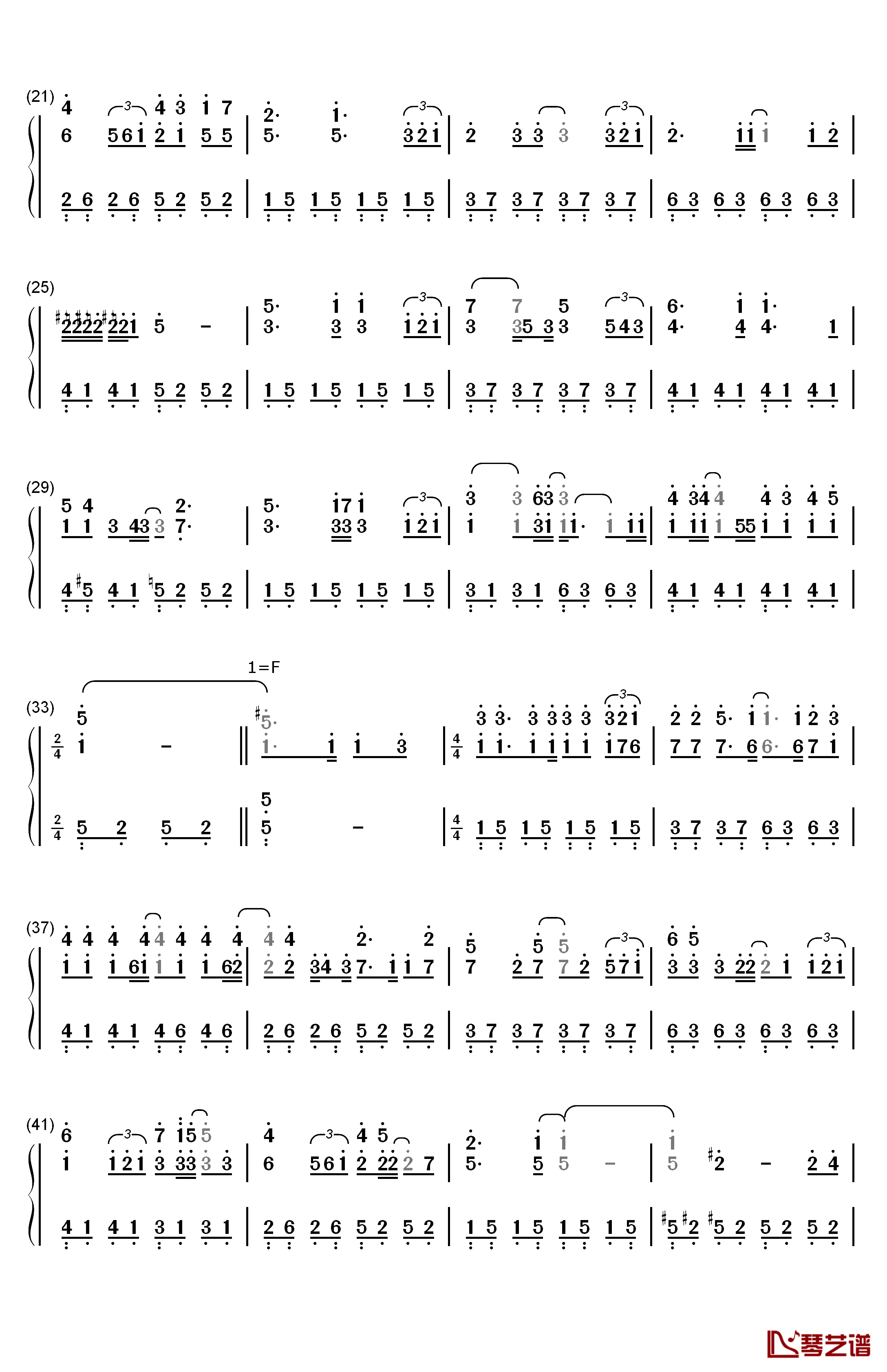 忘川钢琴简谱-数字双手-陈僖仪2
