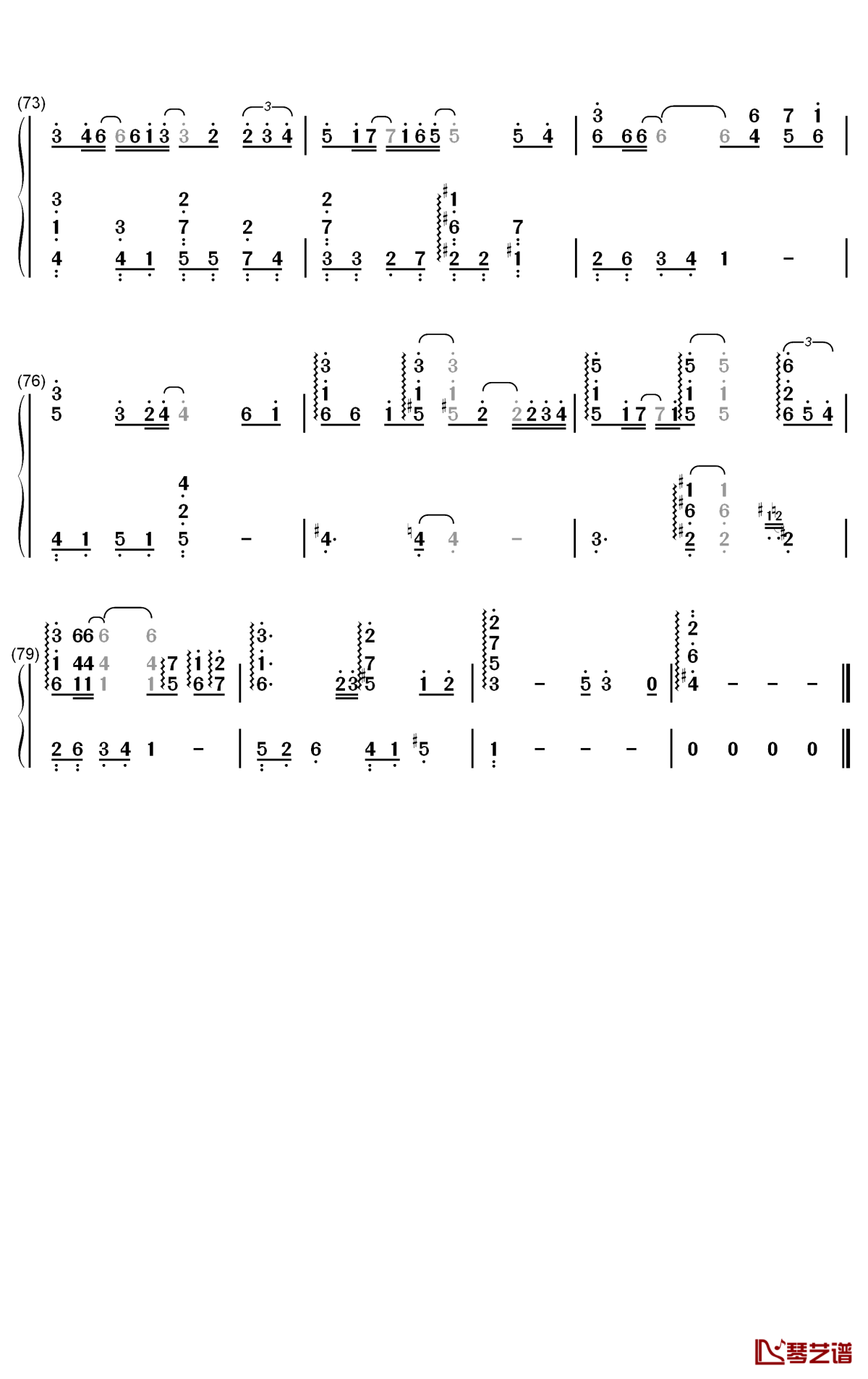 ナツノハナ钢琴简谱-数字双手-JUJU6