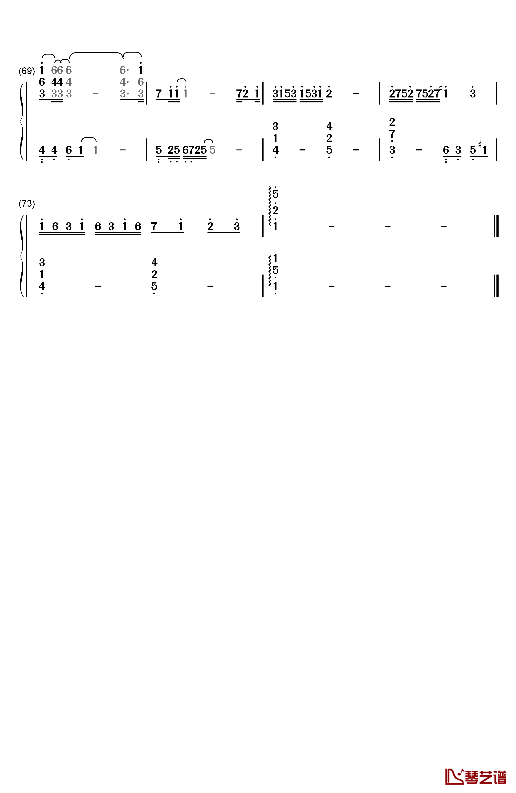 疑心病钢琴简谱-数字双手-任然4