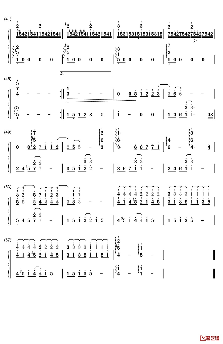 心动钢琴简谱-数字双手-林晓培3