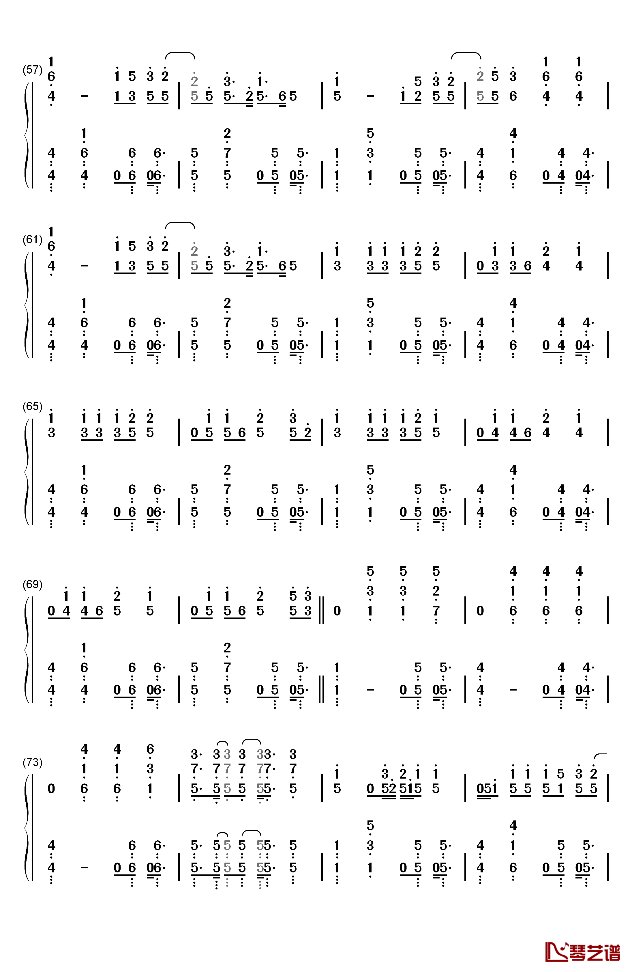22钢琴简谱-数字双手-Taylor Swift4