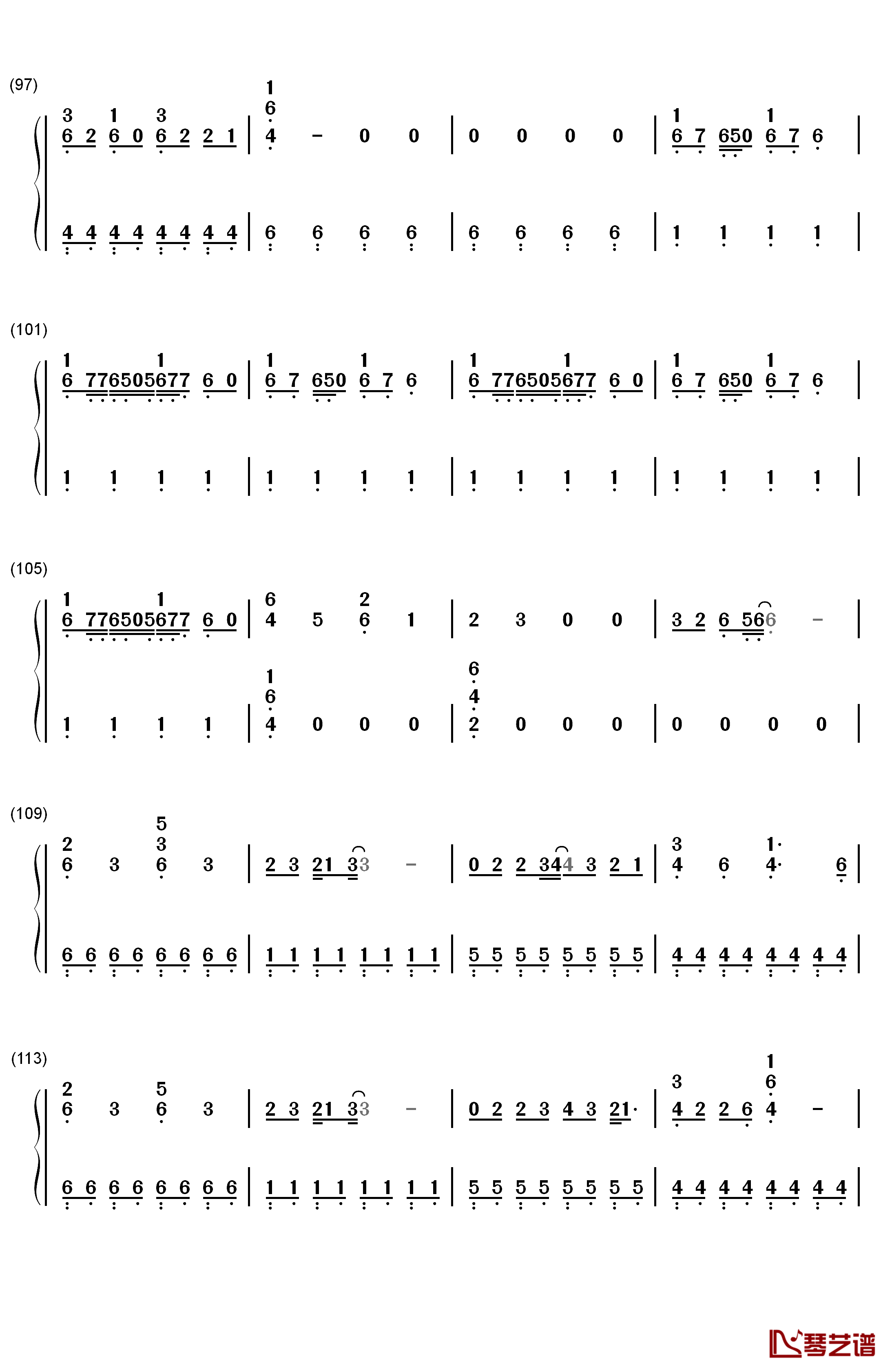 Counting Stars钢琴简谱-数字双手-OneRepublic6