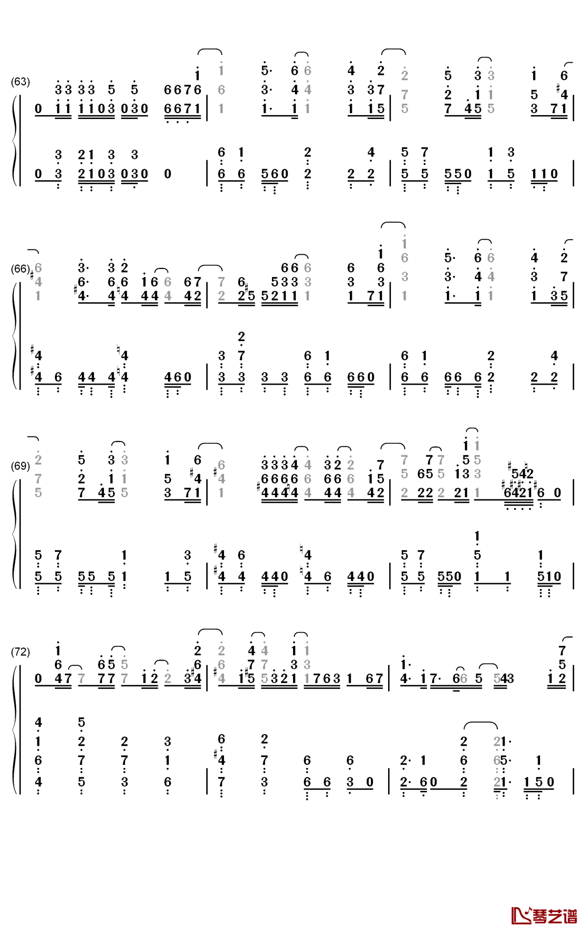 感電钢琴简谱-数字双手-米津玄师6
