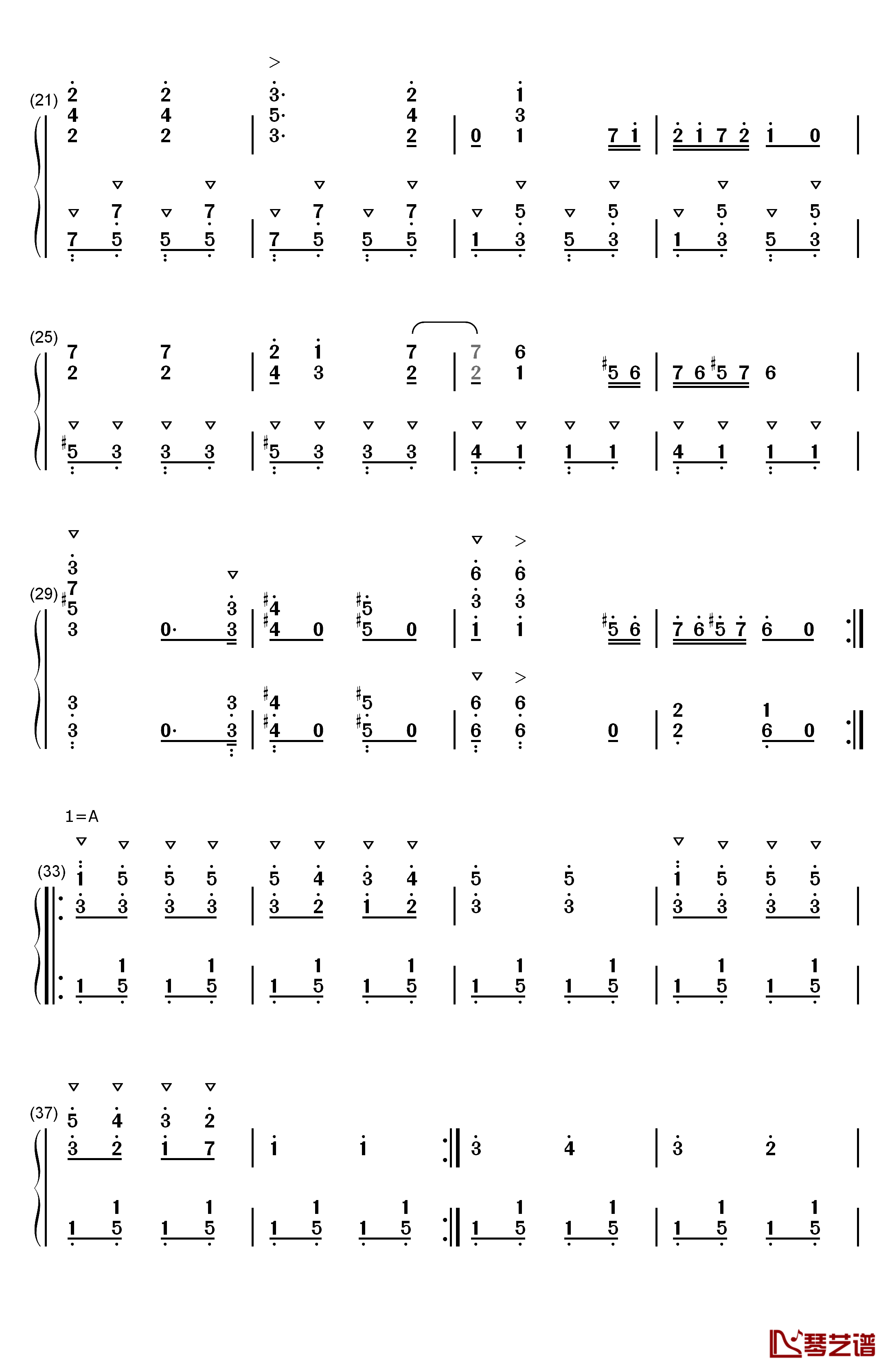 匈牙利舞曲第五号钢琴简谱-数字双手-约翰内斯•勃拉姆斯（Johannes Brahms）2