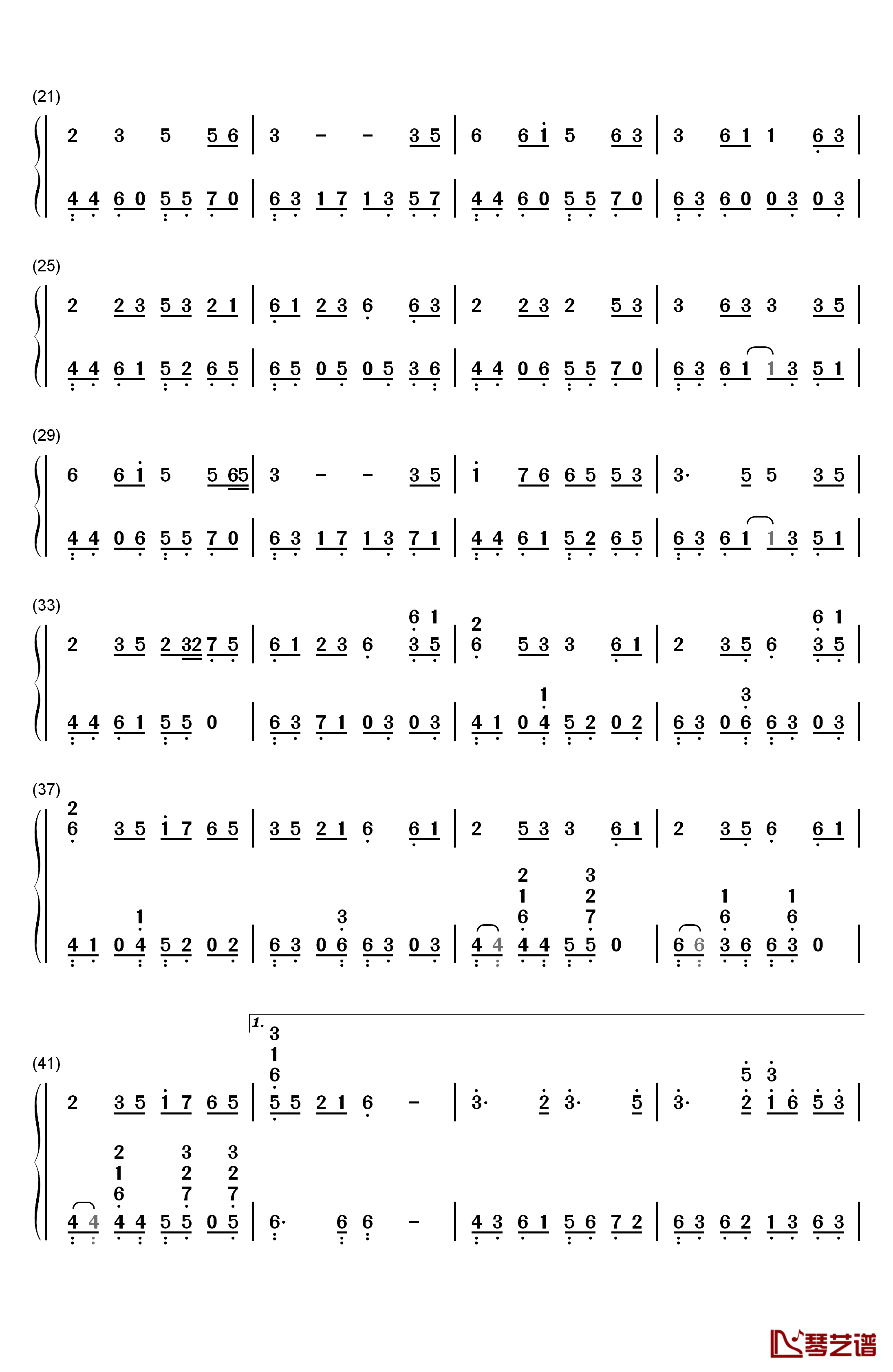 纺歌钢琴简谱-数字双手-镜音双子2