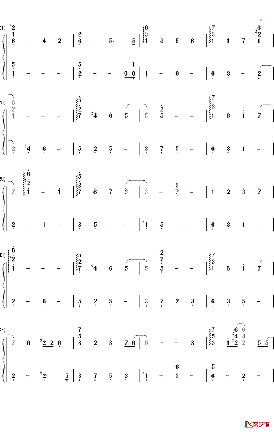 さよならは 言わない钢琴简谱-数字双手-小田和正2