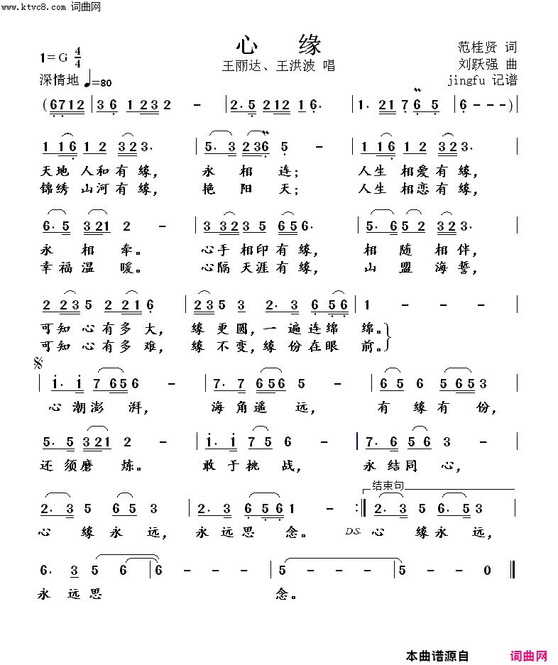 心缘简谱-王丽达演唱-范桂贤/刘跃强词曲1