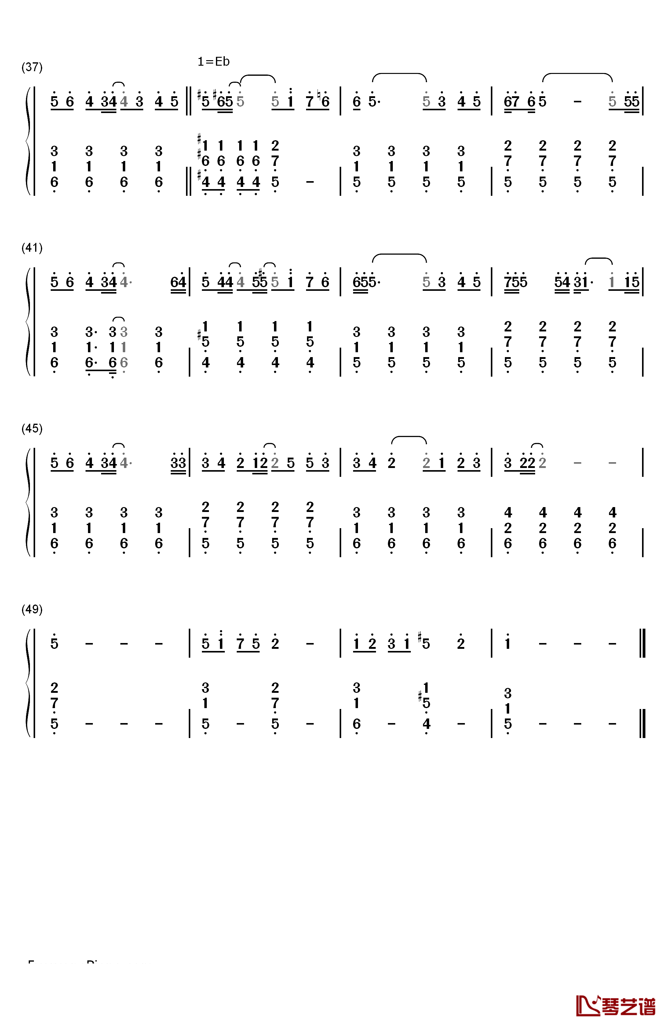 Love Story钢琴简谱-数字双手-LYn3