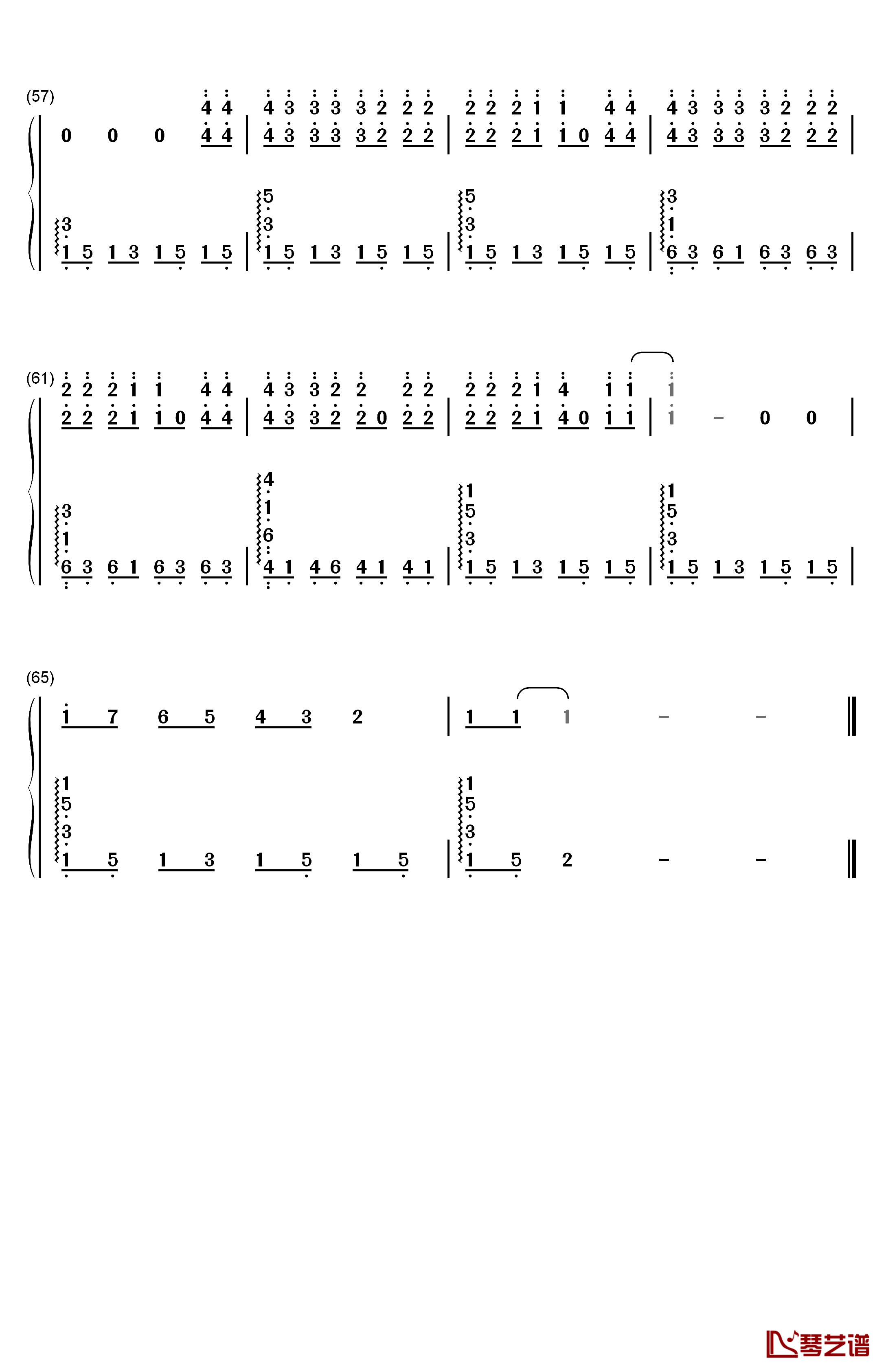 22钢琴简谱-数字双手-Sarah McTernan4