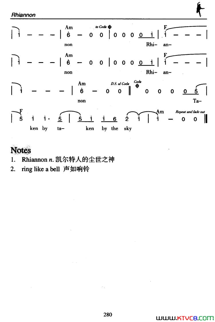 Rhiannon守护神简谱1