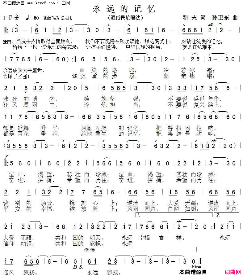永远的记忆简谱1