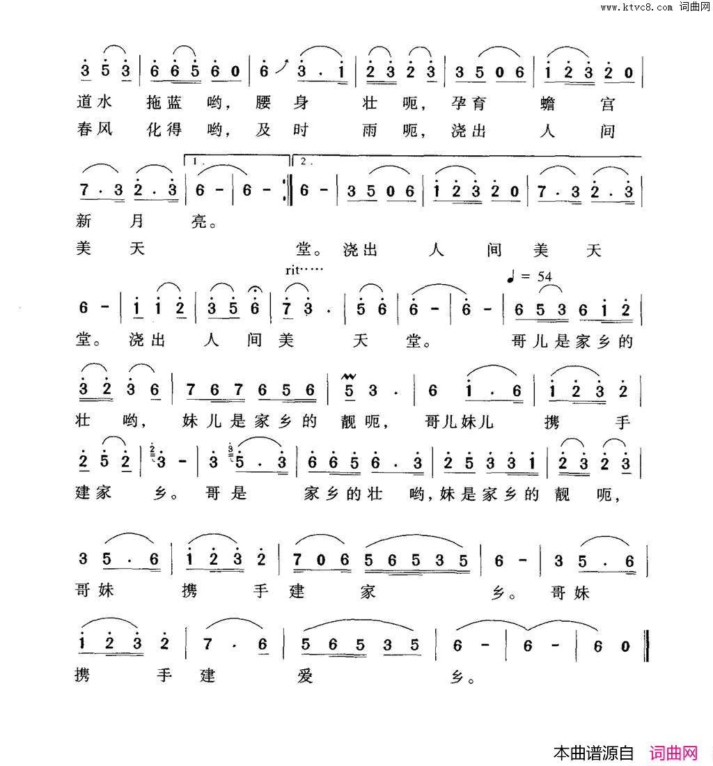 美在家乡萧耀庭词张锐华曲美在家乡萧耀庭词 张锐华曲简谱1