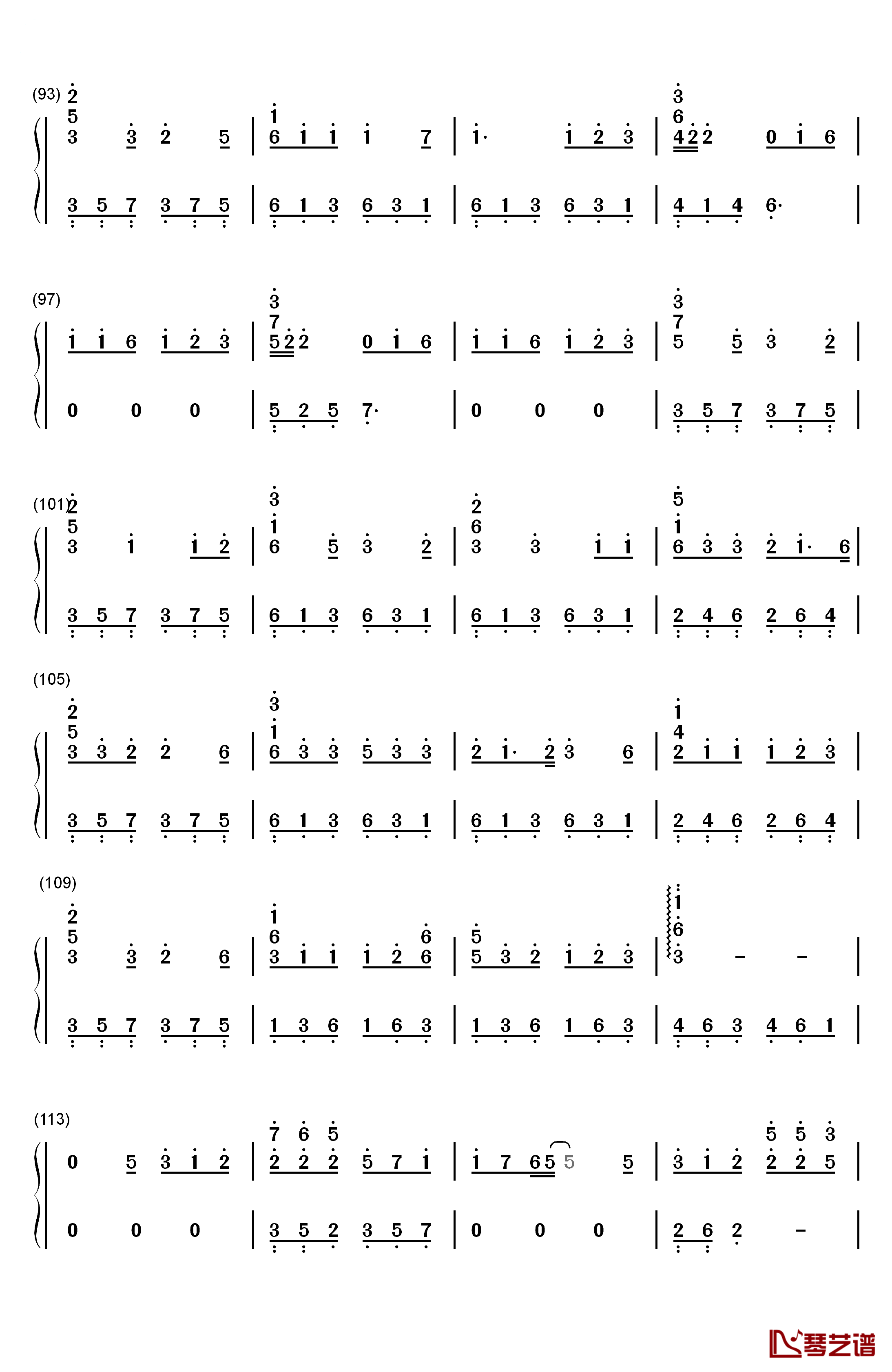 12点30分钢琴简谱-数字双手-BEAST5