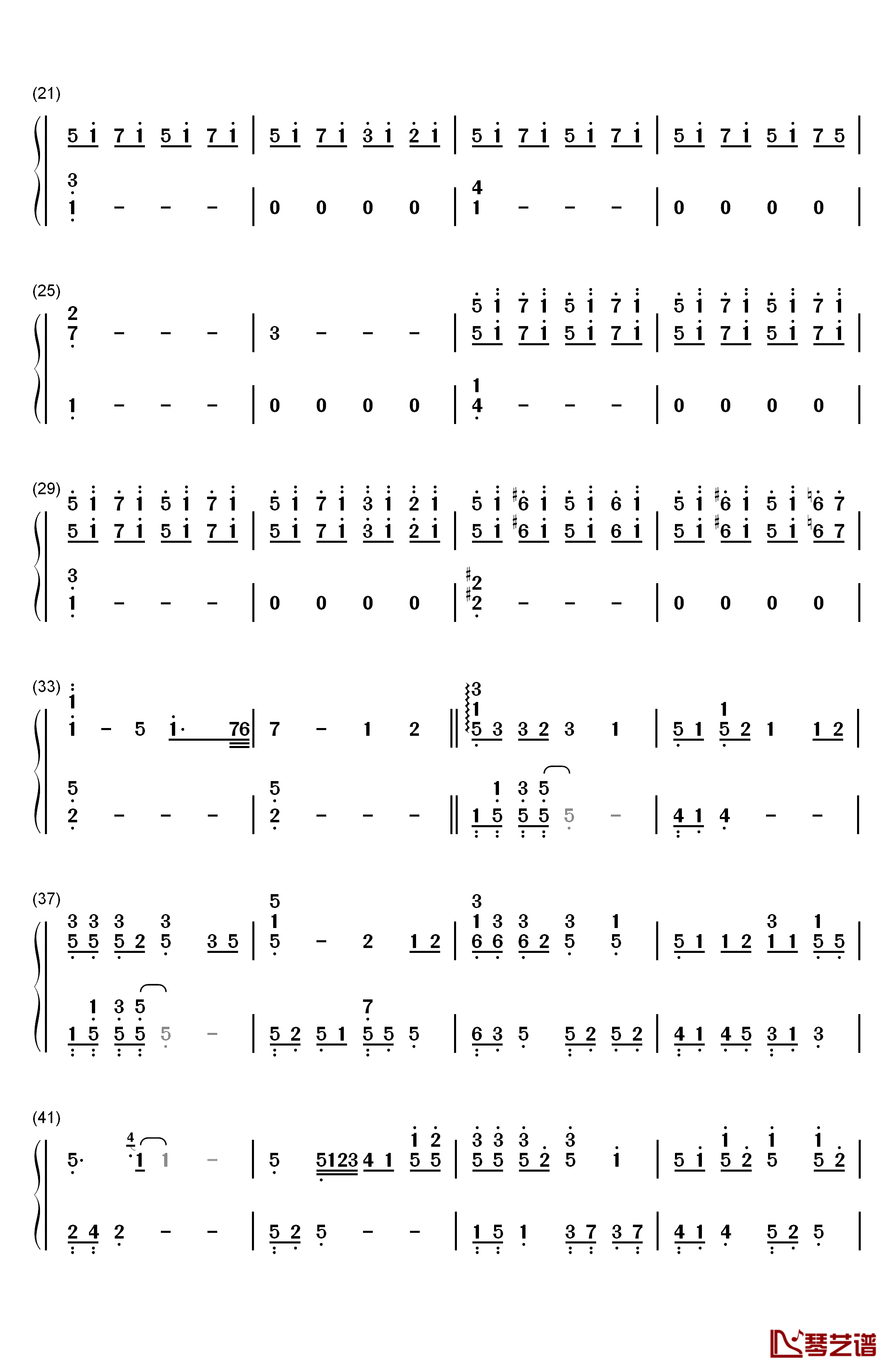 いつかのひかり钢琴简谱-数字双手-霜月はるか2