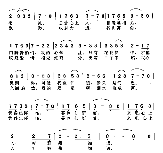 野菊的细语简谱1