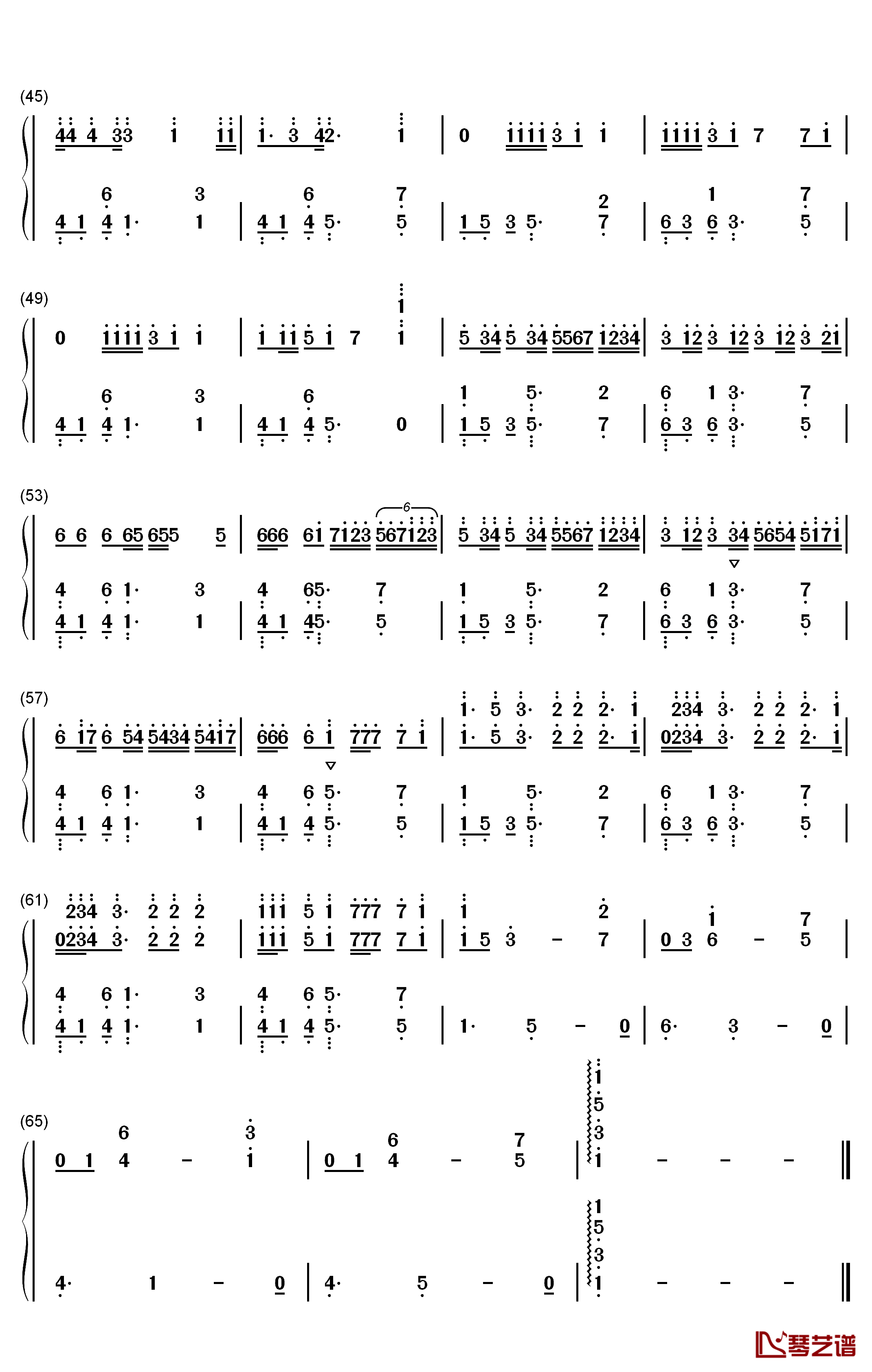 Memories钢琴简谱-数字双手-Maroon 53
